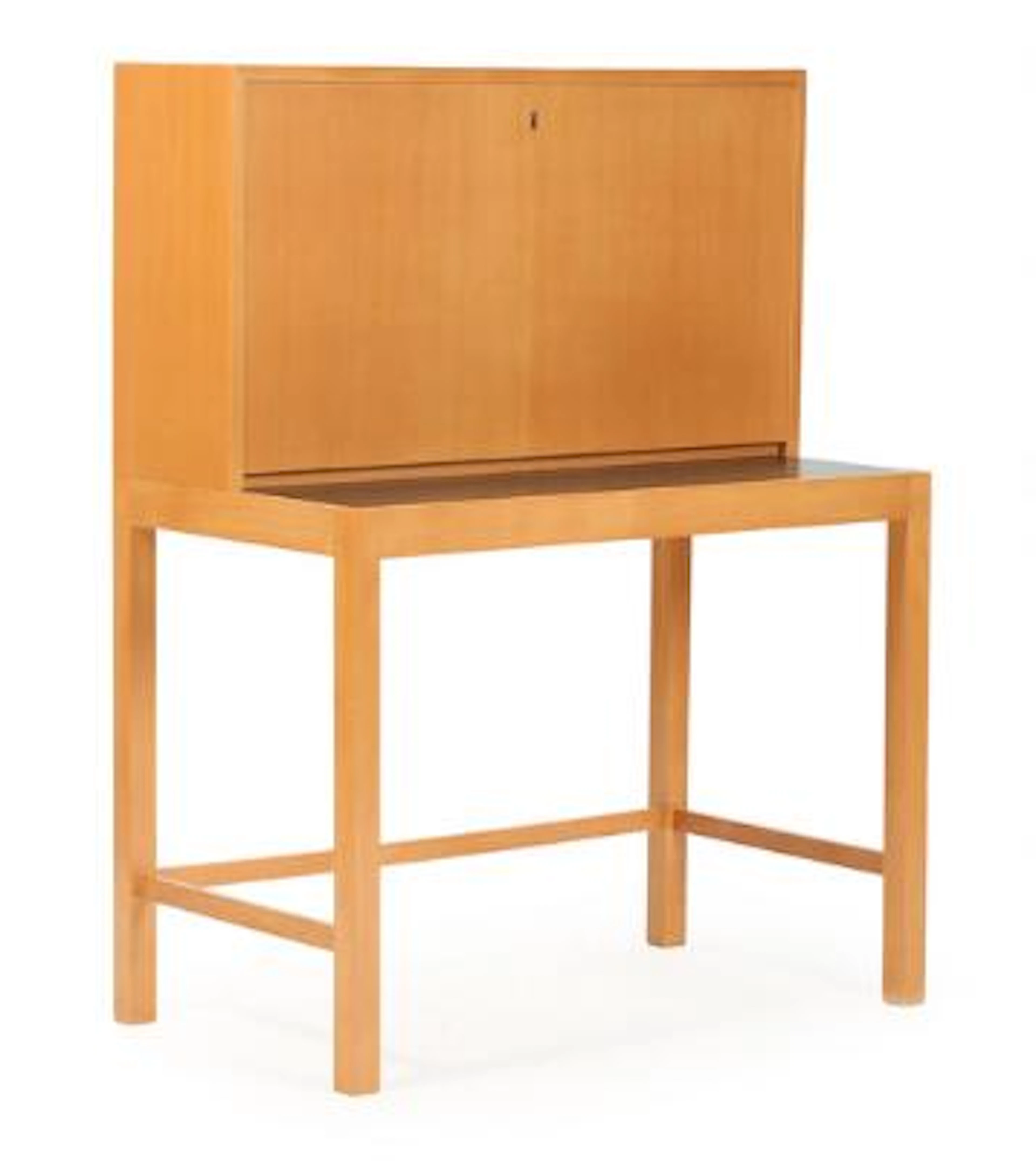 Nanna Ditzel, ascribed to: Beech bureau with black formica top. H.