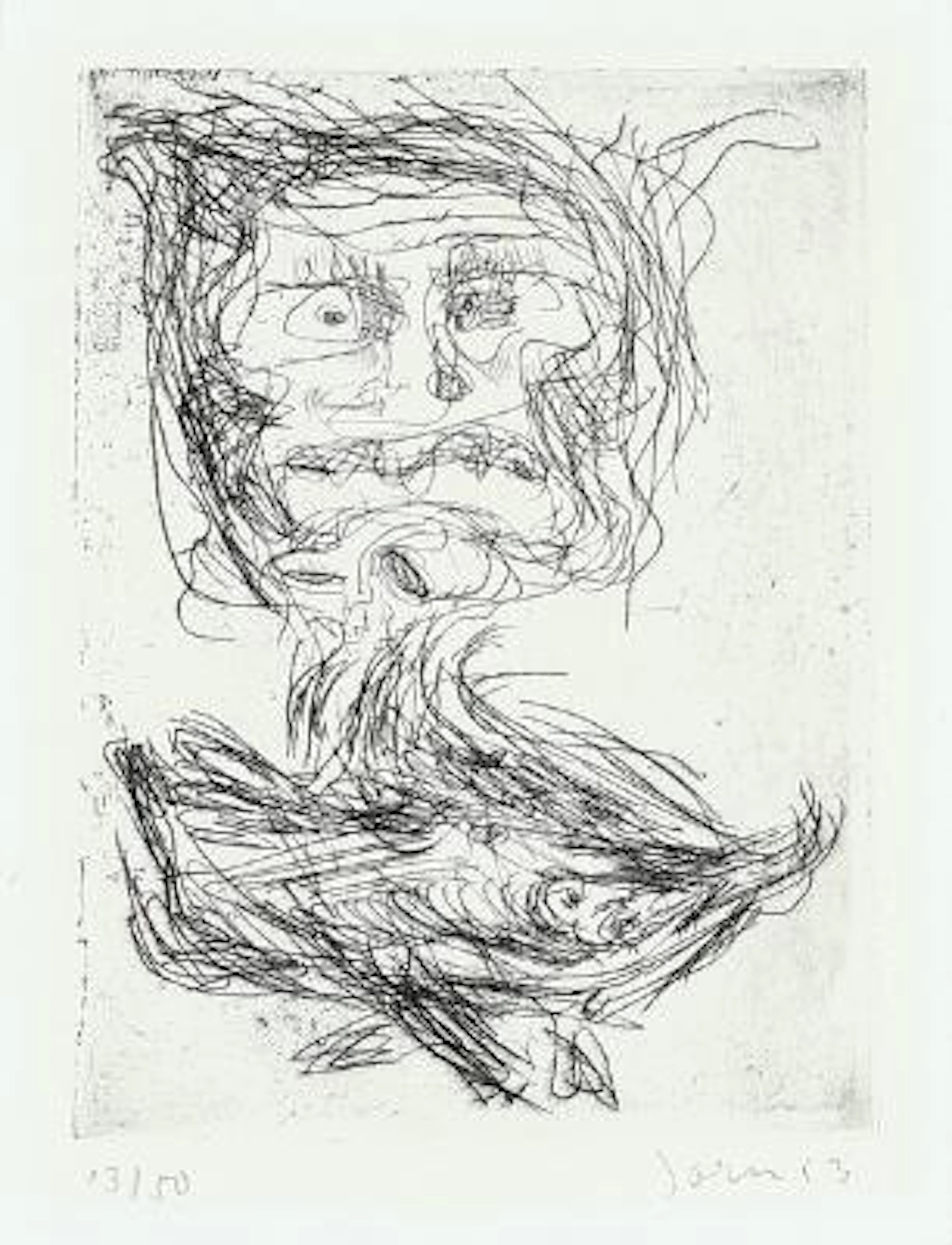 Asger Jorn: Composition from "Schweizer Suite". Signed Jorn 53, 13/50.