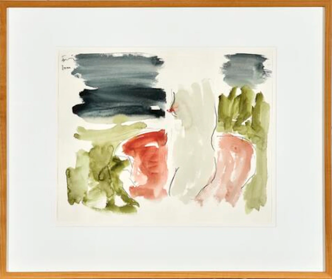 Günther Förg: Untitled. Signed Förg 2000. Watercolour on paper. Sheet