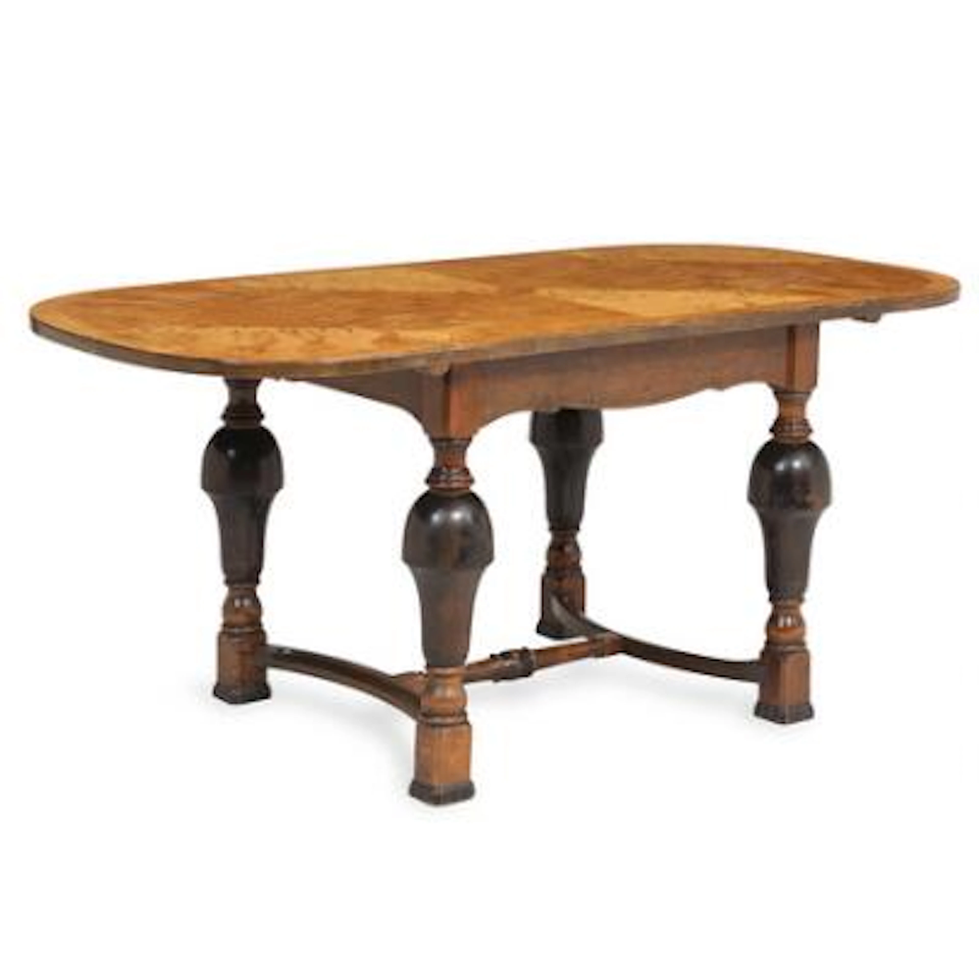 Carl Erik Ekholm: Swedish Grace drop-leaf table in patinated birch.
