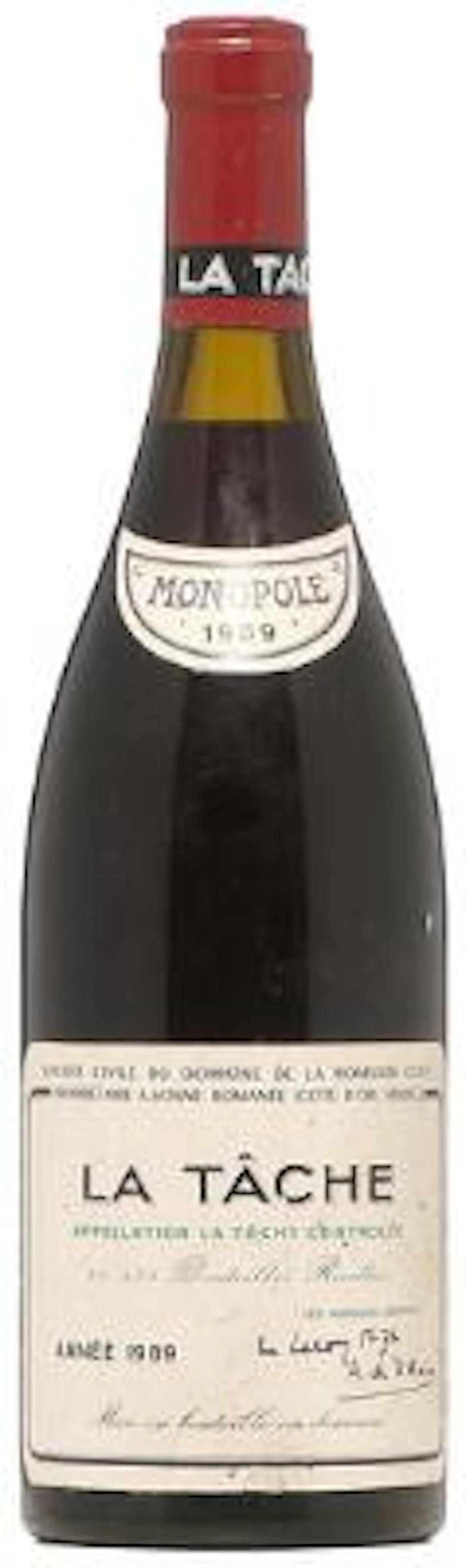 1 bt. La Tache Grand Cru, Domaine de la Romanée Conti 1989 A (hf/in).