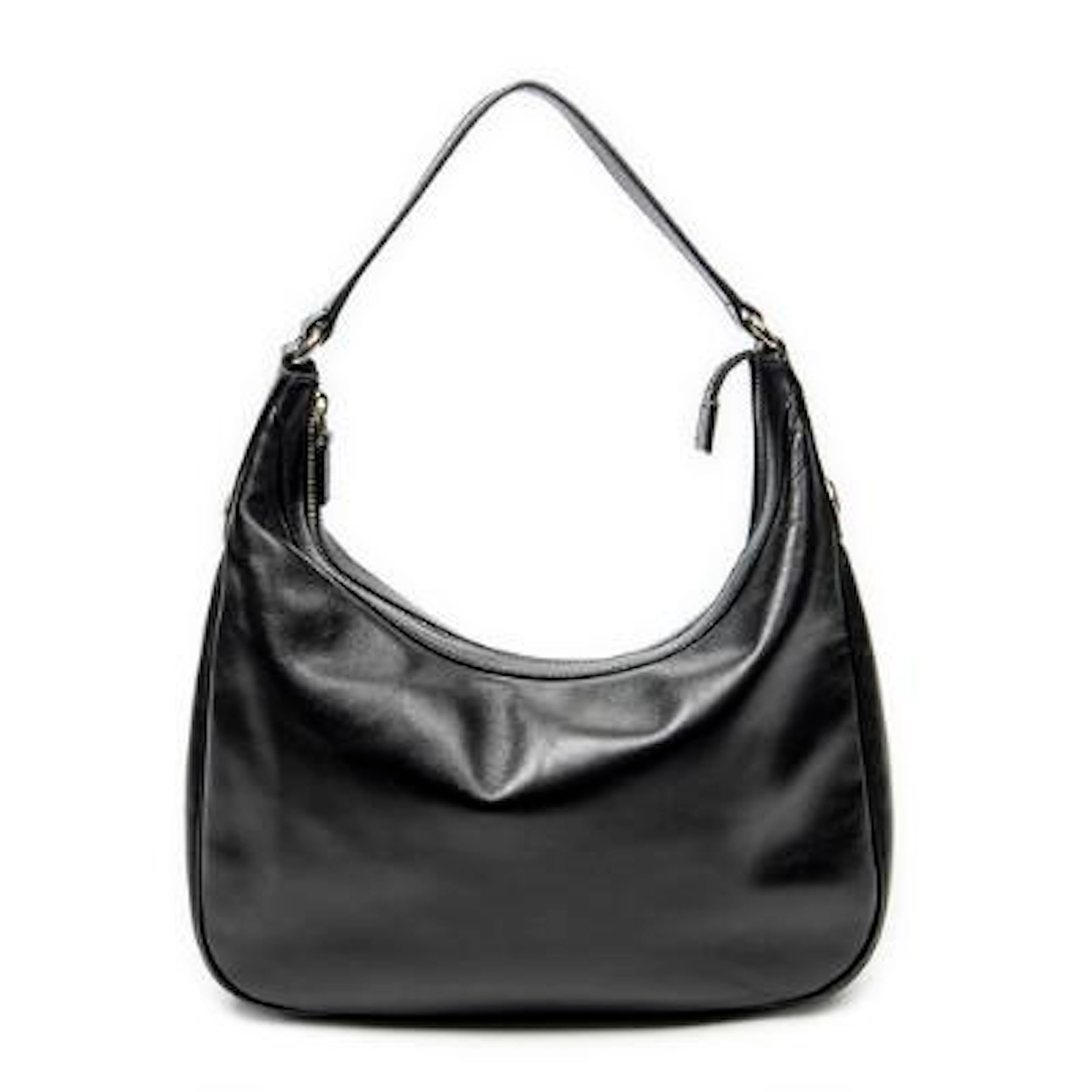 Gucci: A "Small Charmy Hobo" handbag in black leather with gold-tone