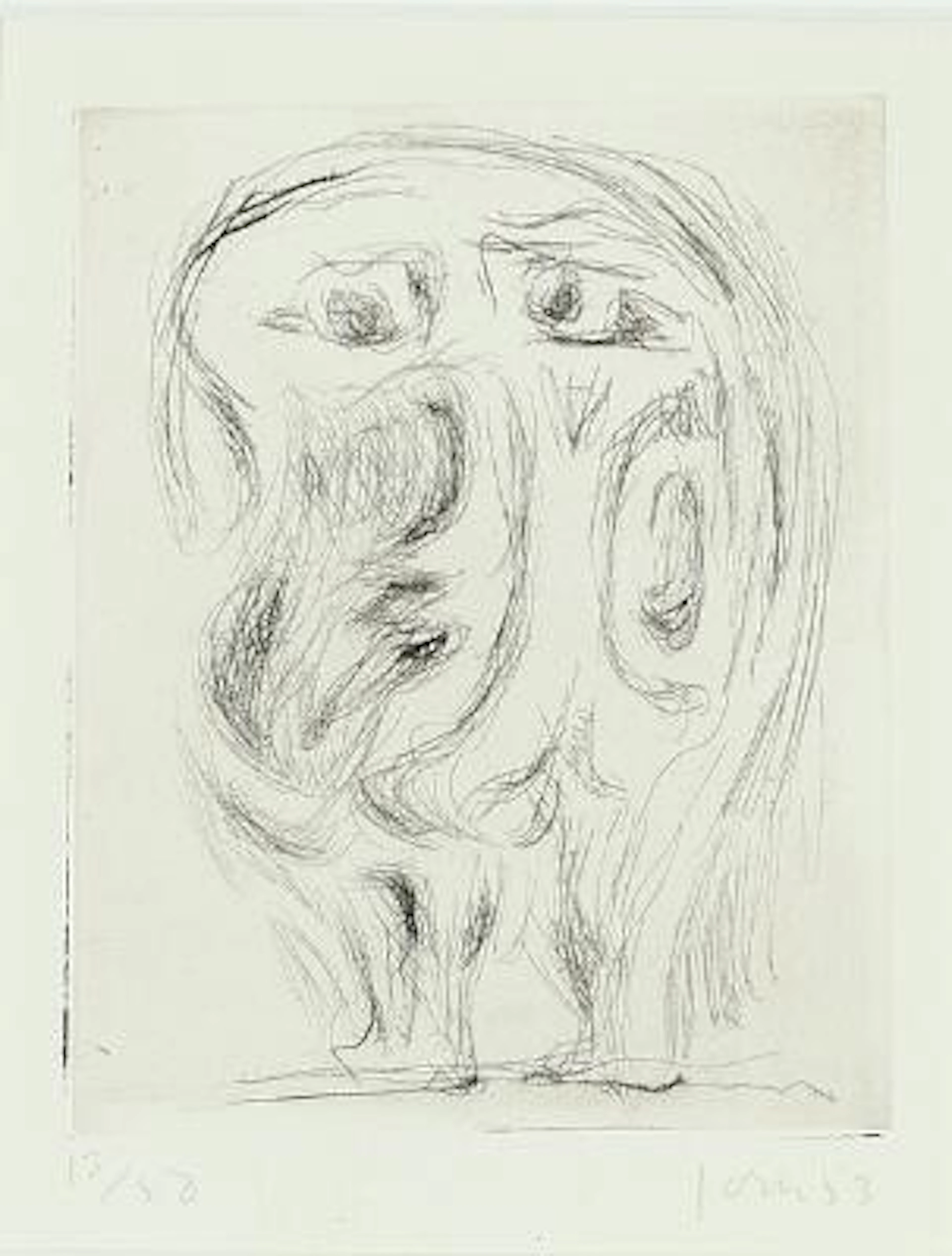 Asger Jorn: Composition from "Schweizer Suite". Signed Jorn 53, 13/50.