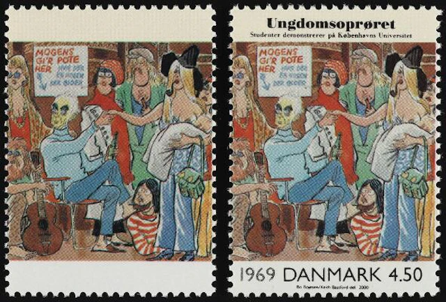 2000. Youth Rebelion, 4,50 kr. Variety "MISSING TAXT AND VALUE". Modern