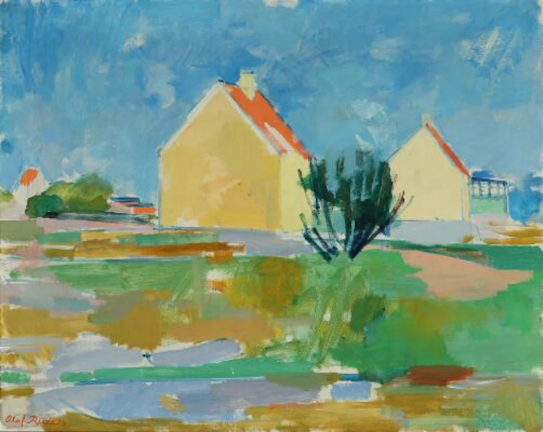 Olaf Rude: Motif from Allinge. Signed Oluf Rude, 1926. Oil on canvas.