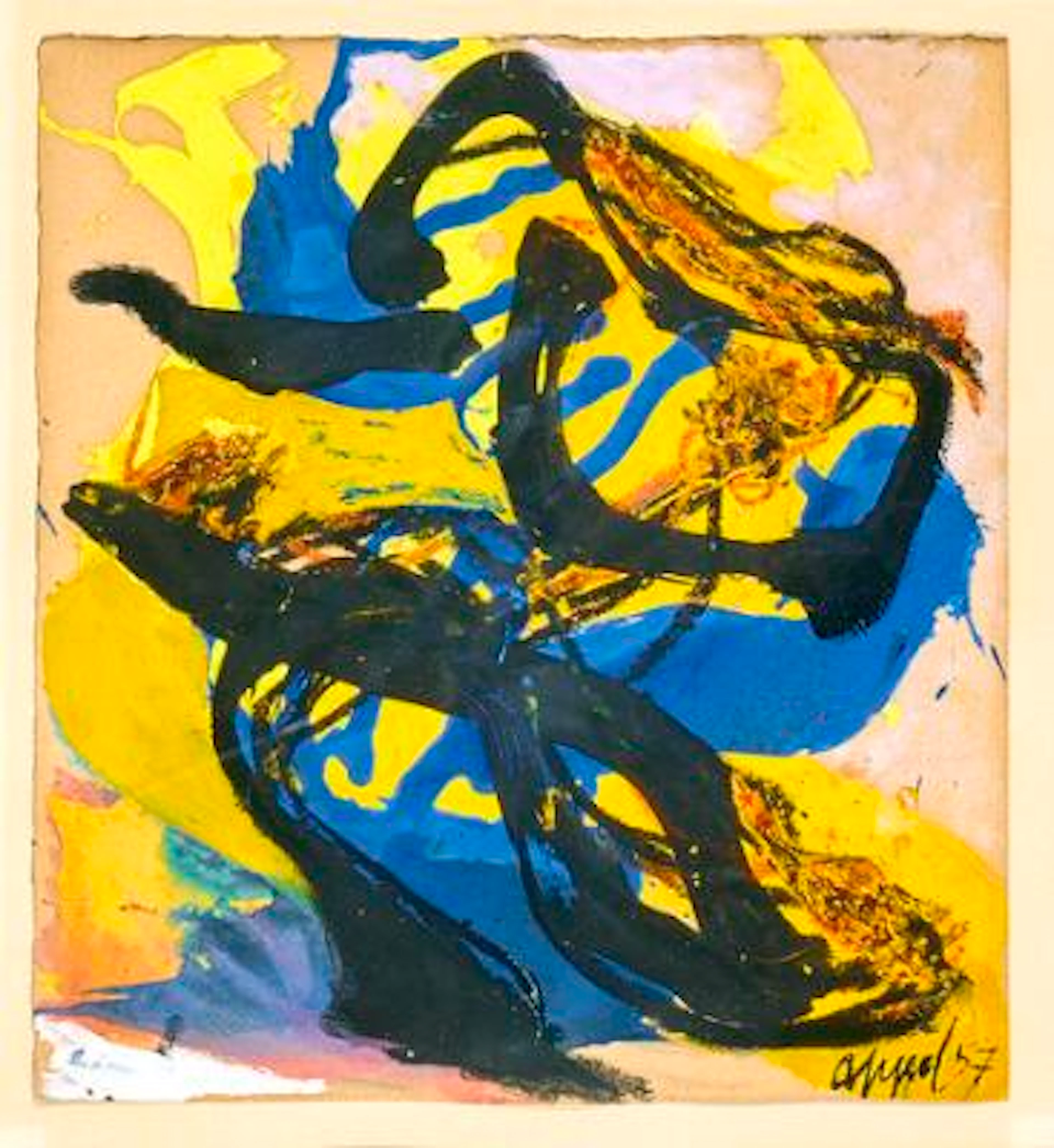 Karel Appel: Untitled, 1957. Signed Appel 57. Gouache, watercolour