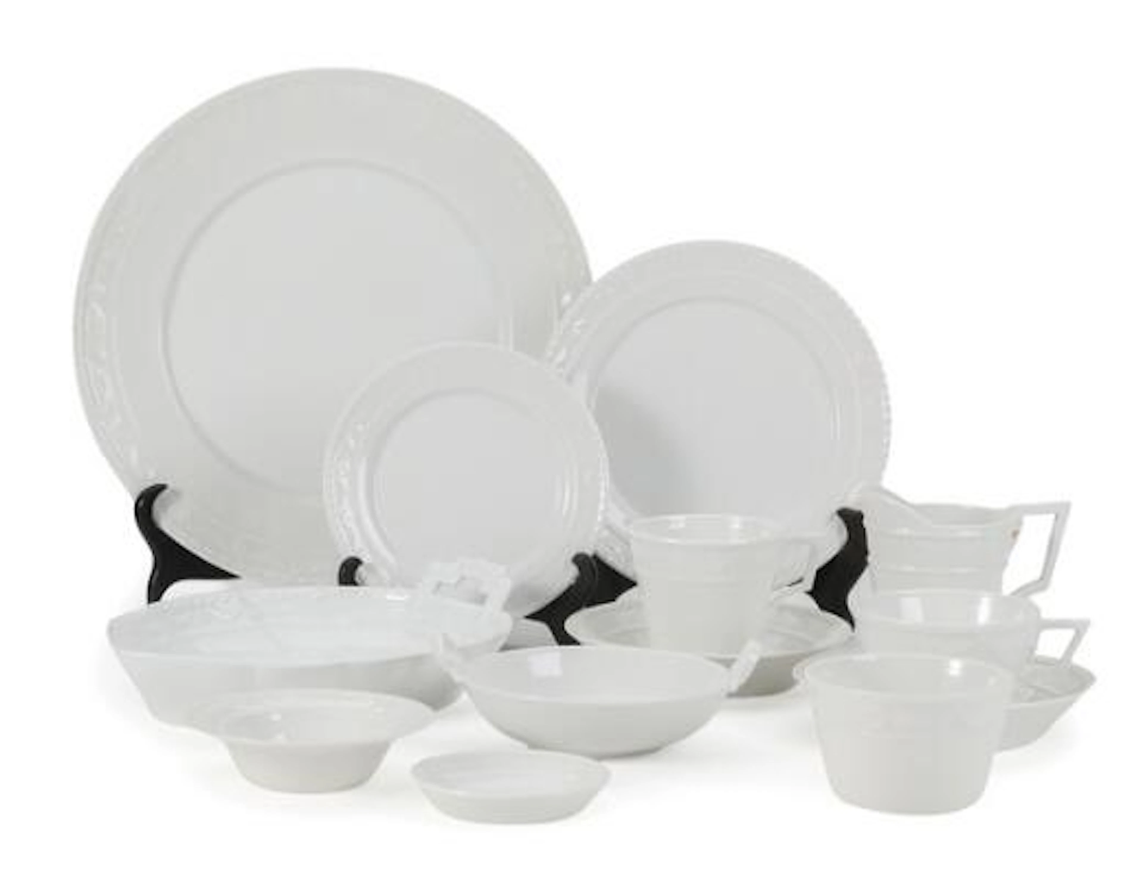 "Kurland White". Part of a dinner and coffee set, decorated with drapery