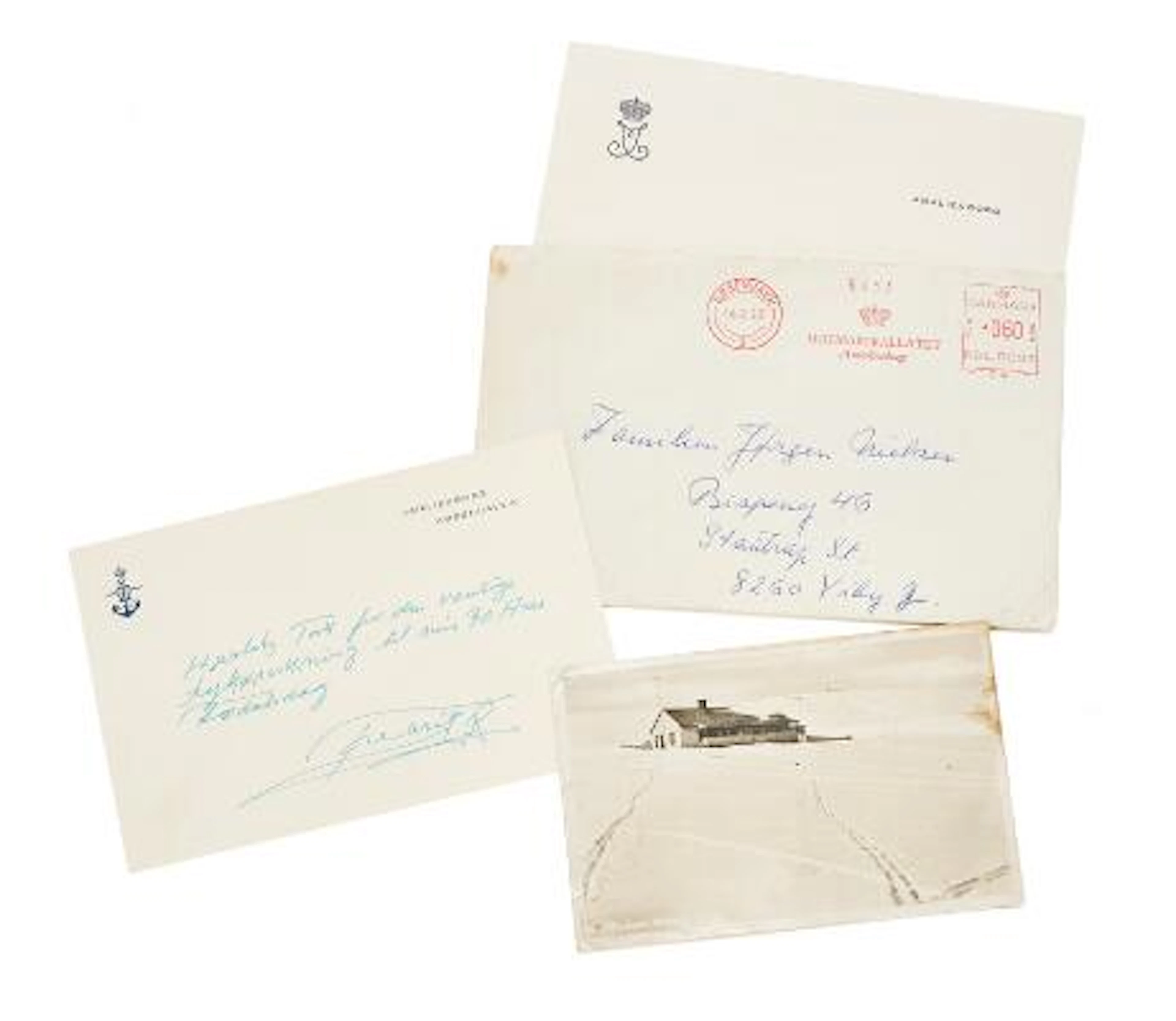 Postcard from Princess Margrethe (Queen Margrethe II) and thank-you