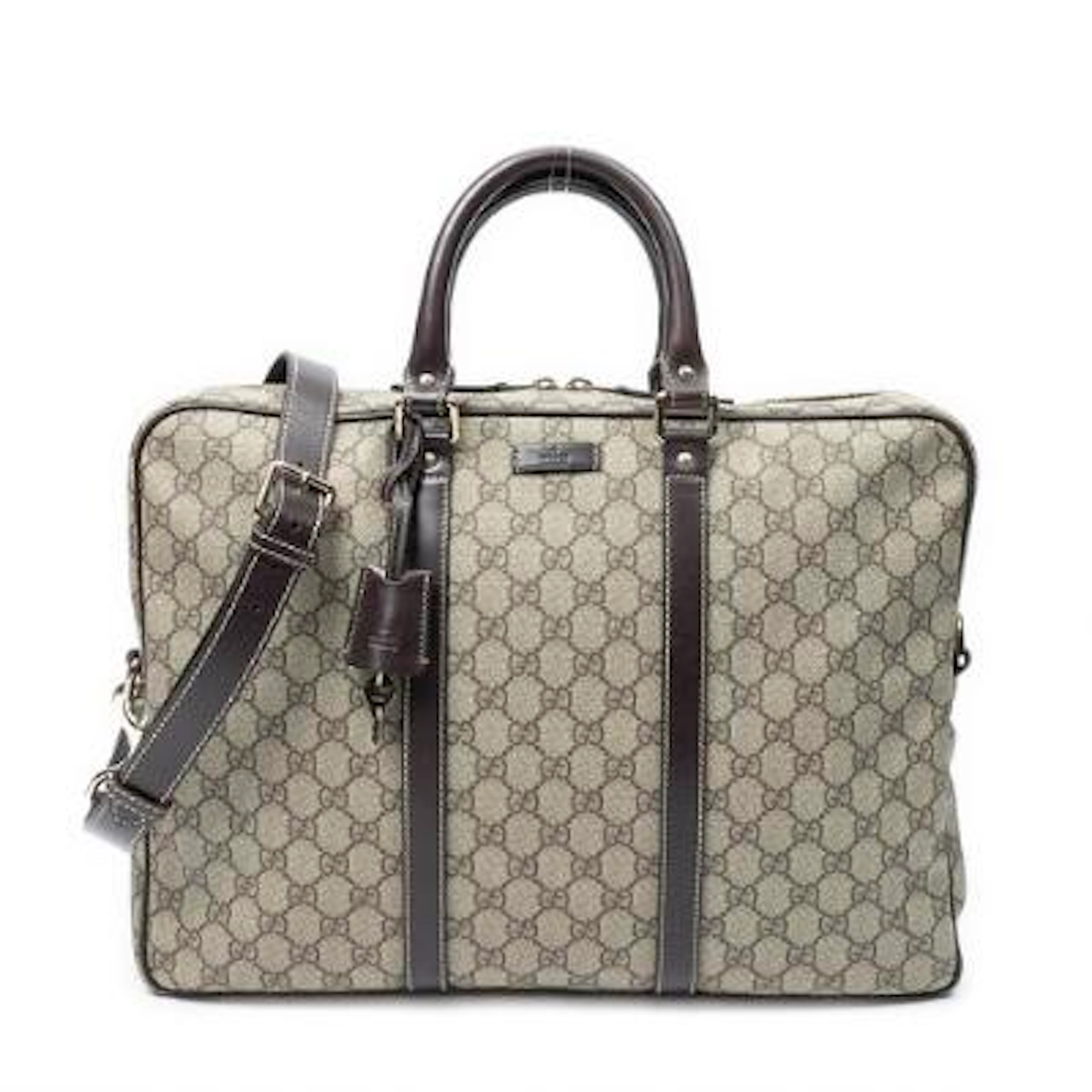 Gucci: A "GG Briefcase" in beige/brown monogram coated canvas with