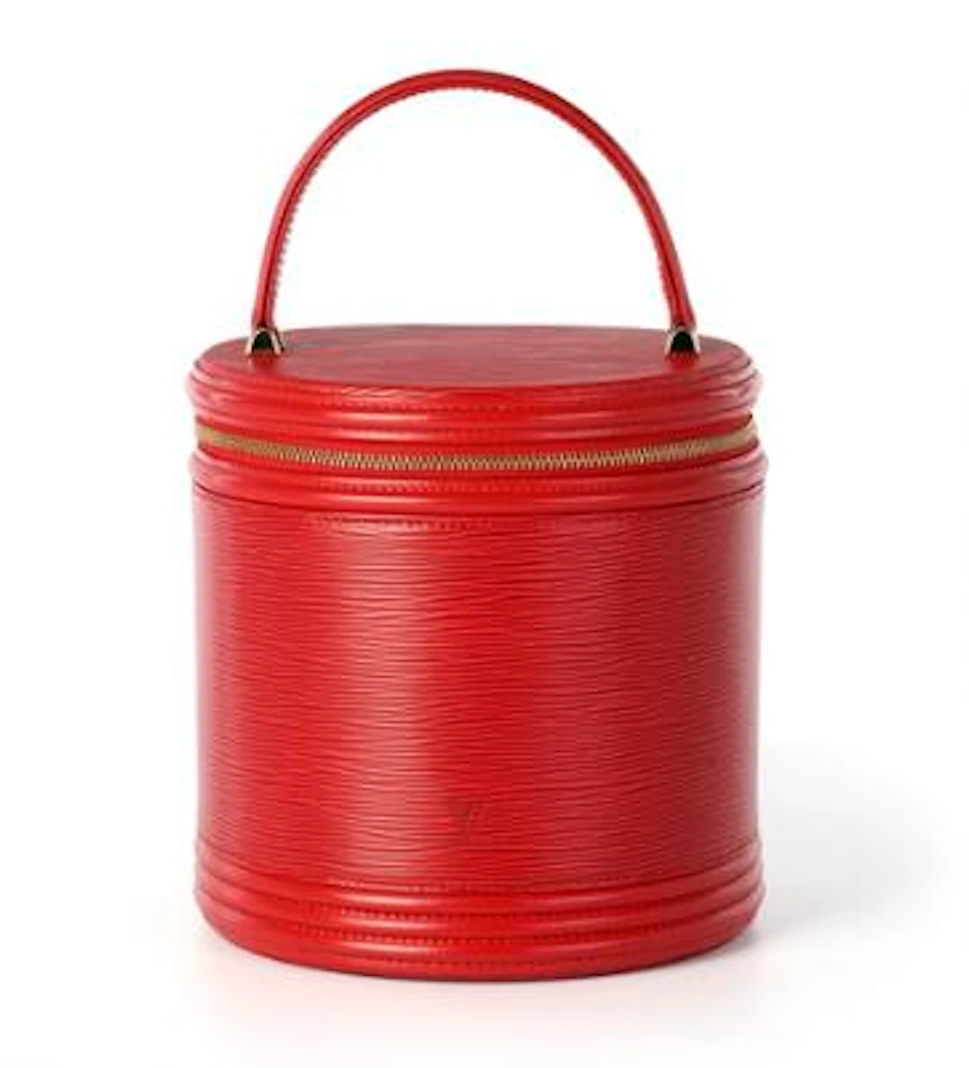 Louis Vuitton: A "Cannes" bag of red Epi leather with gold tone hardware
