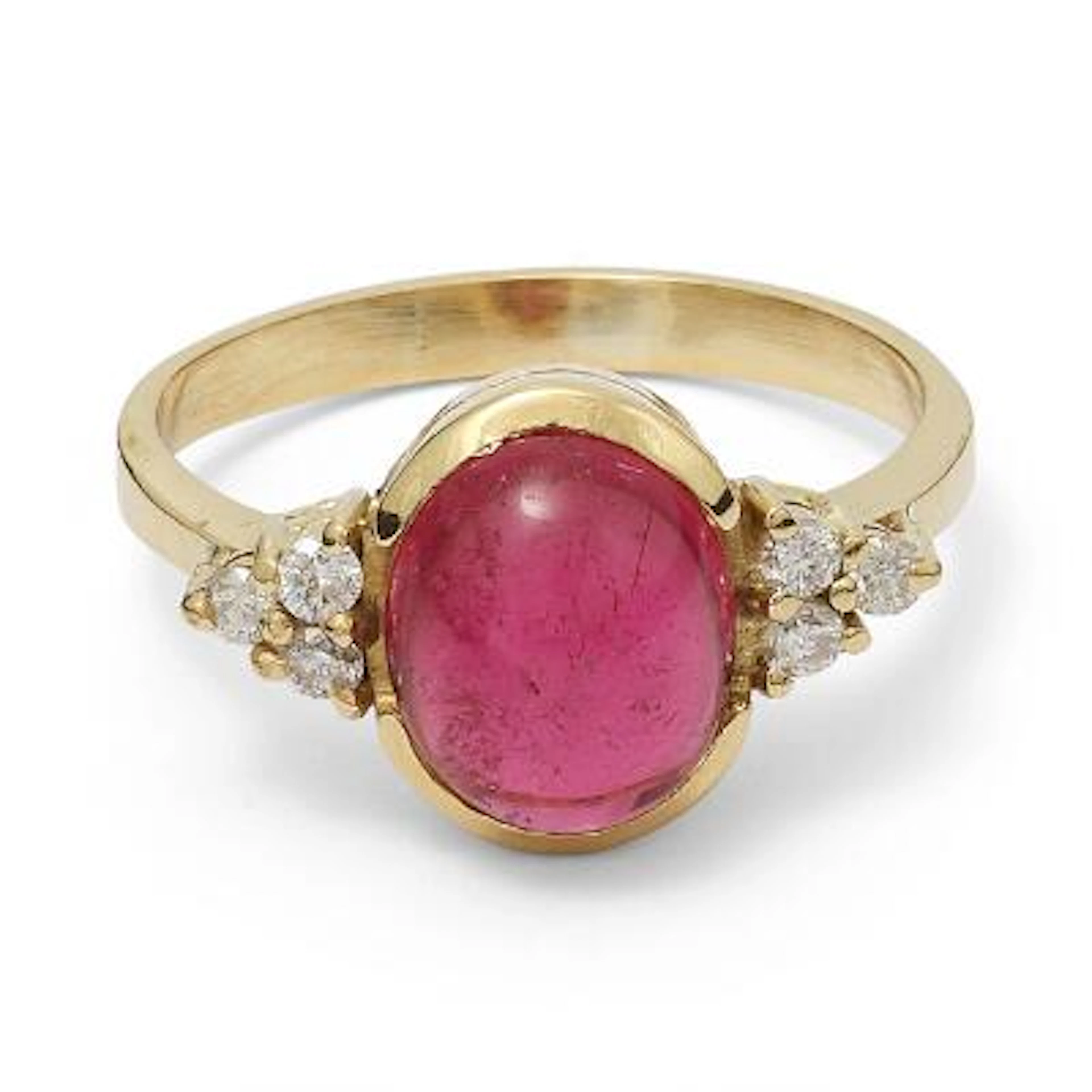 At tourmaline and diamond ring set with a tourmaline and diamonds