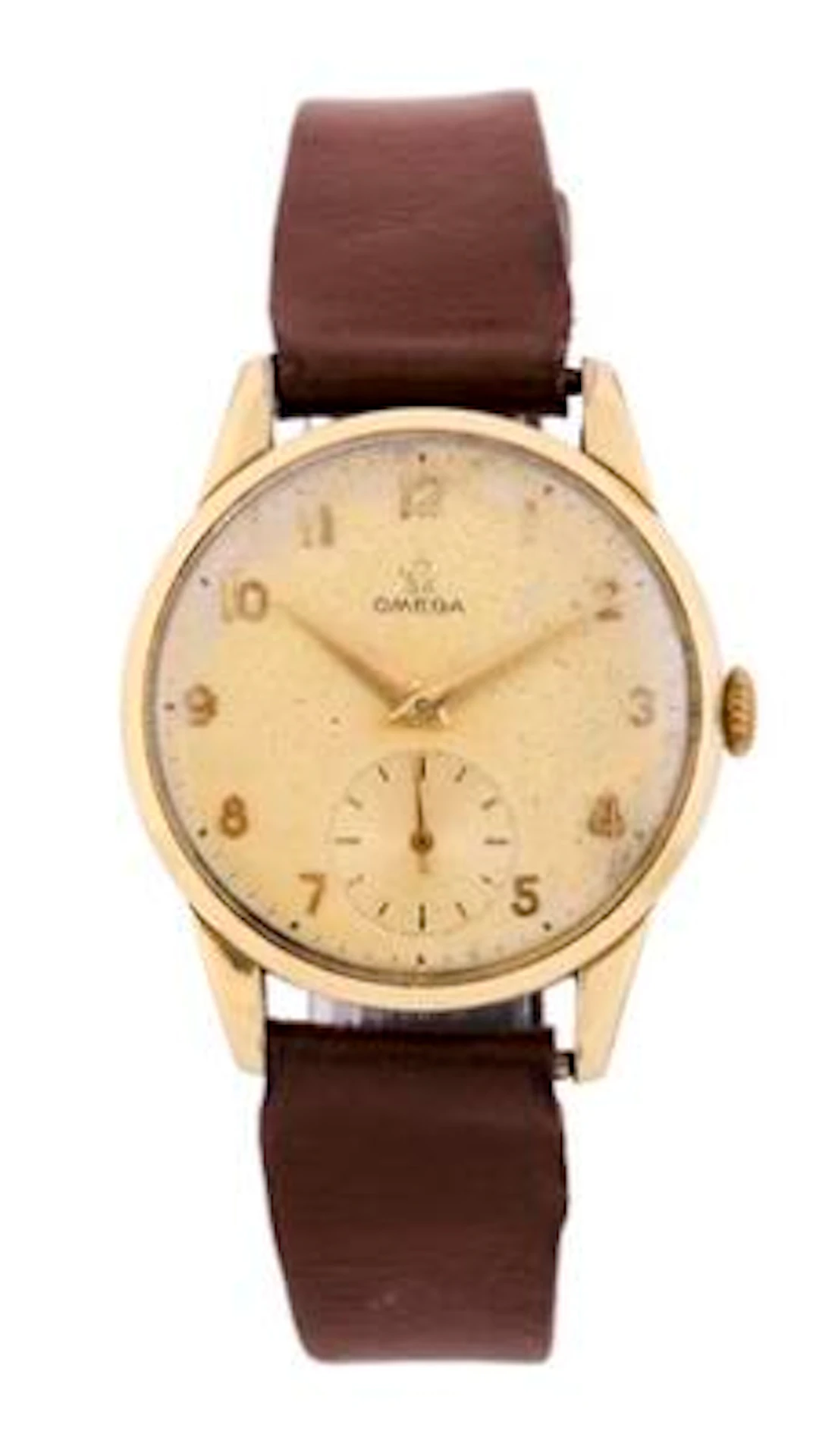 Omega: "30 mm" of gold-plated steel, ref. 2497-3. Mechanical movement