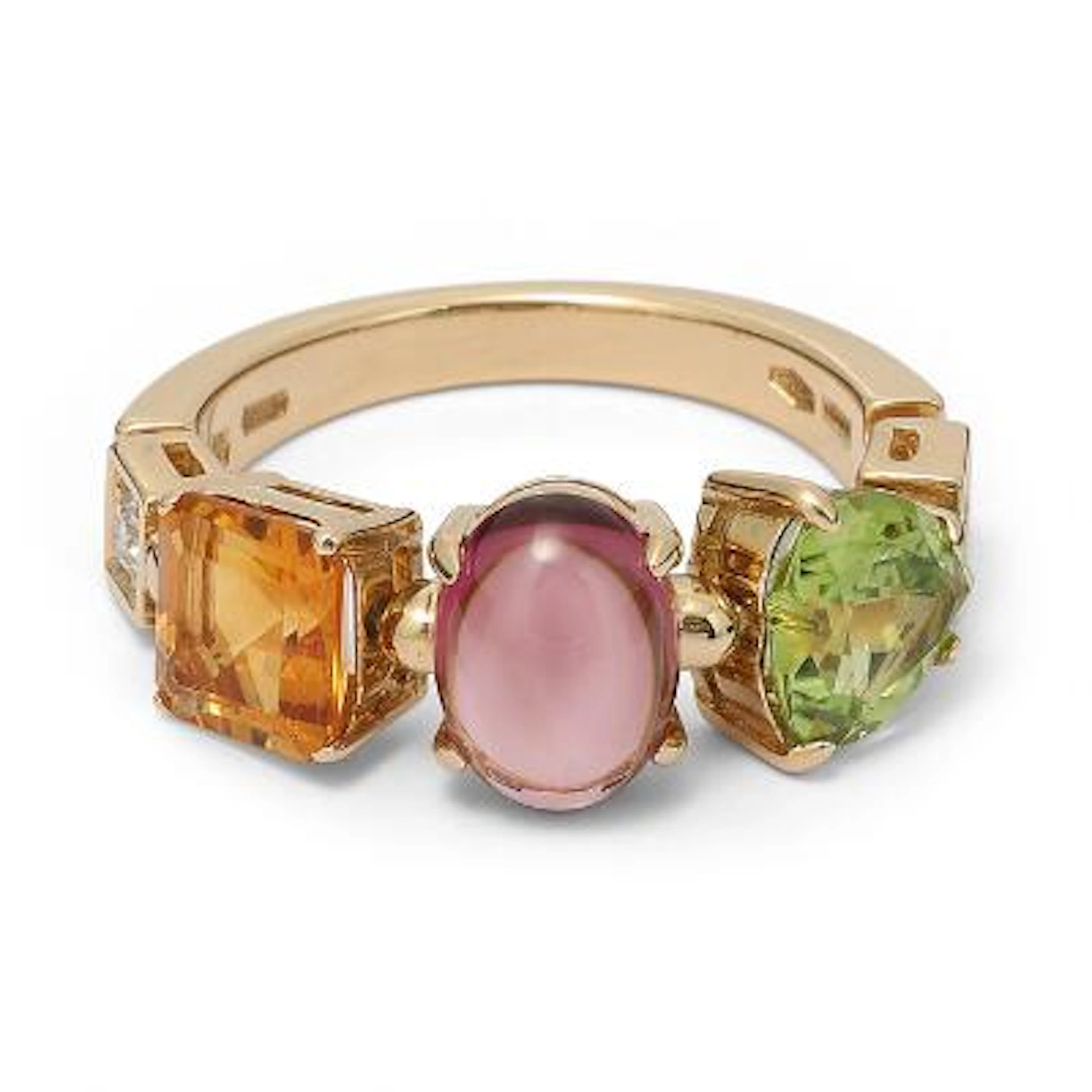 Bulgari: An "Allegra" ring set with citrine, tourmaline, peridote