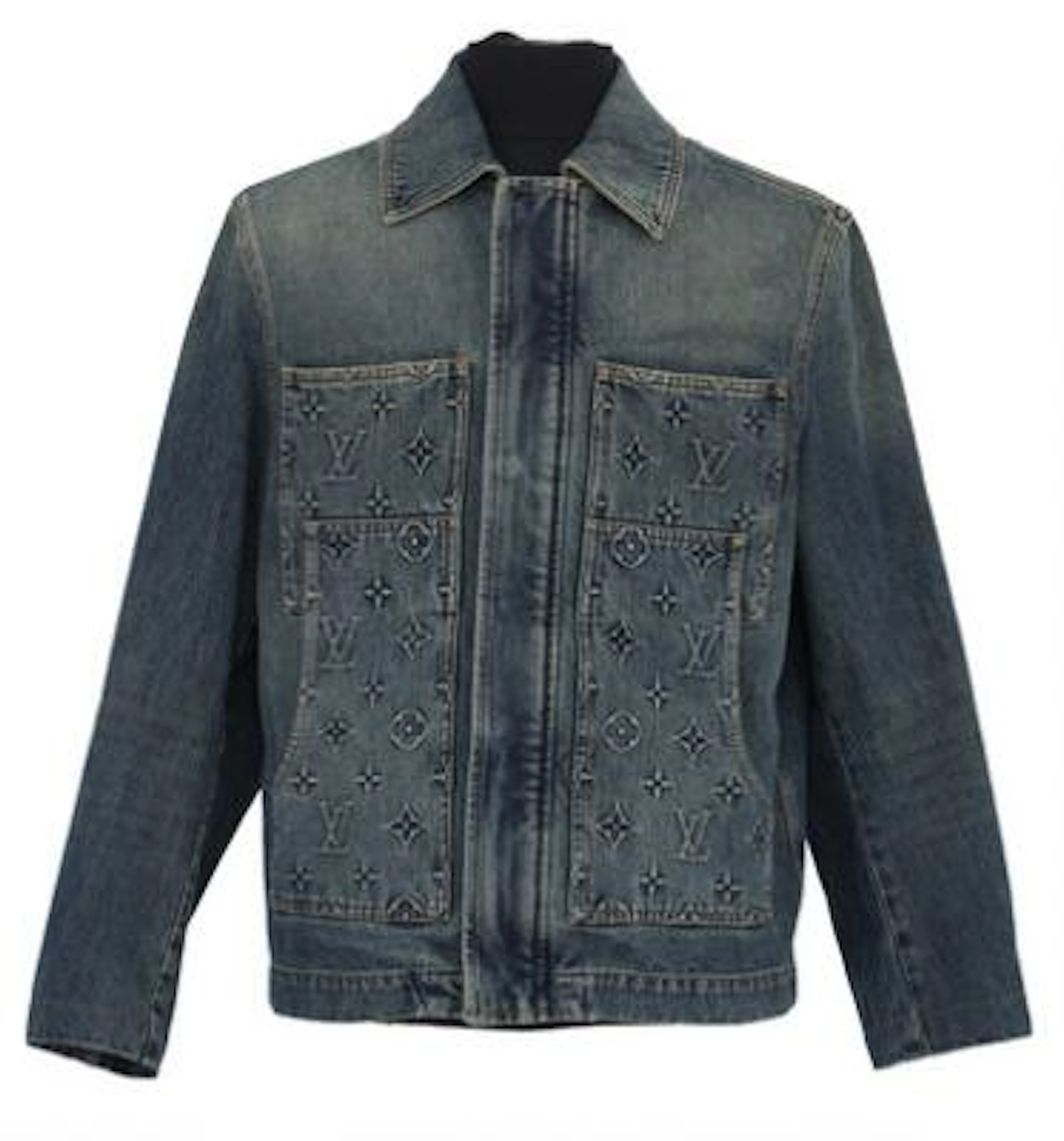 Louis Vuitton: A "Signature Light Denim Jacket" of blue monogram denim