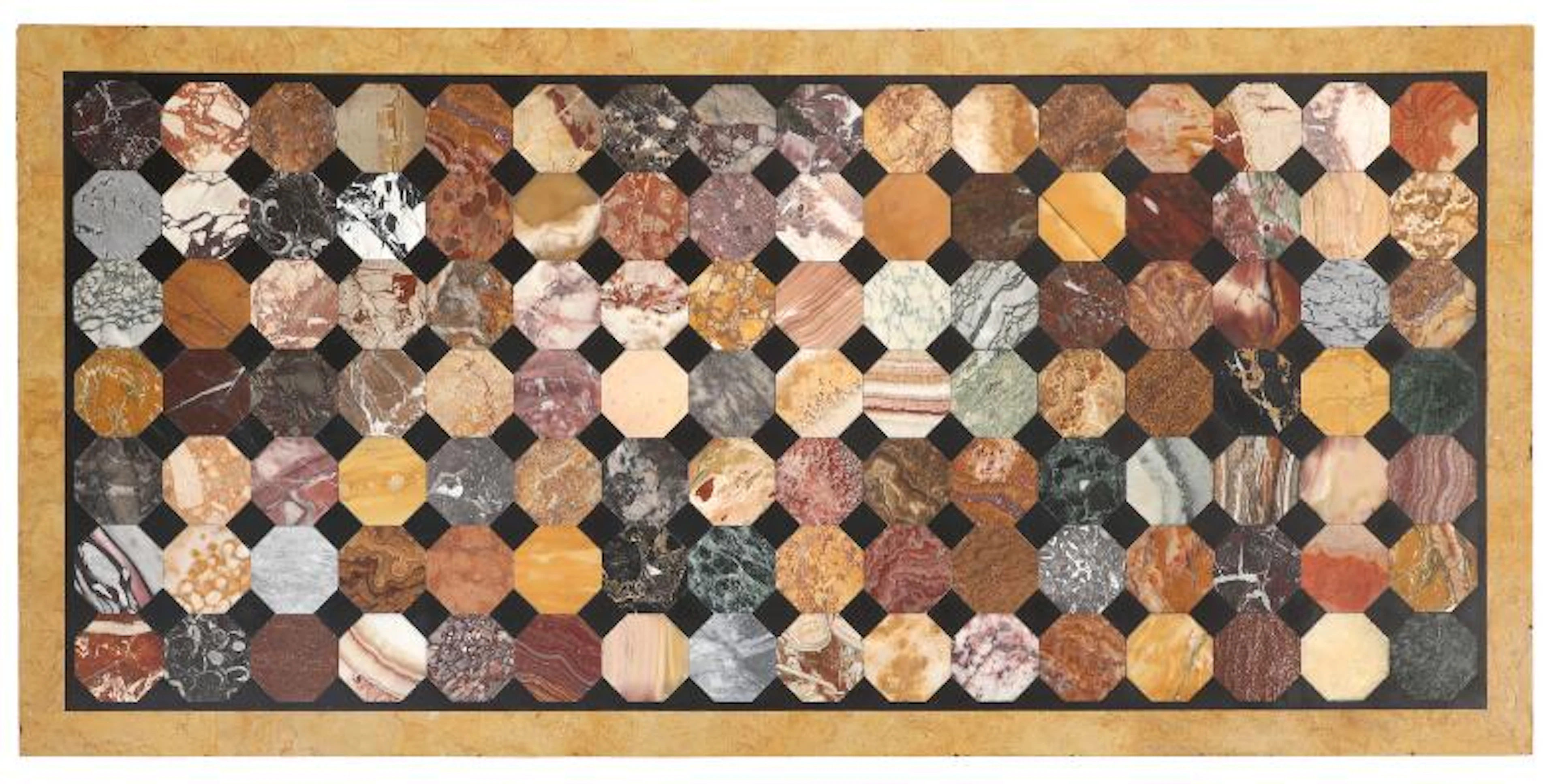 A Grand Tour marble table top. Italy, late 19th century. H. 4 cm.