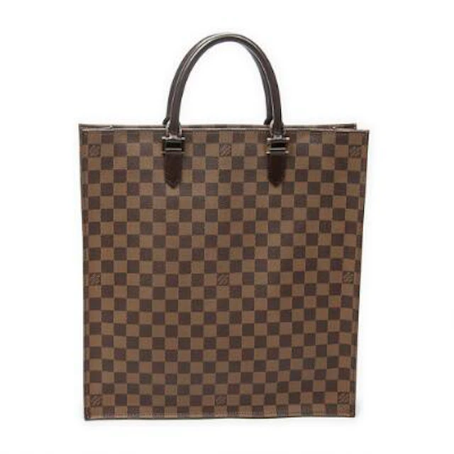 Louis Vuitton: A "Sac Plat" tote bag of Damier Ebene canvas with dark