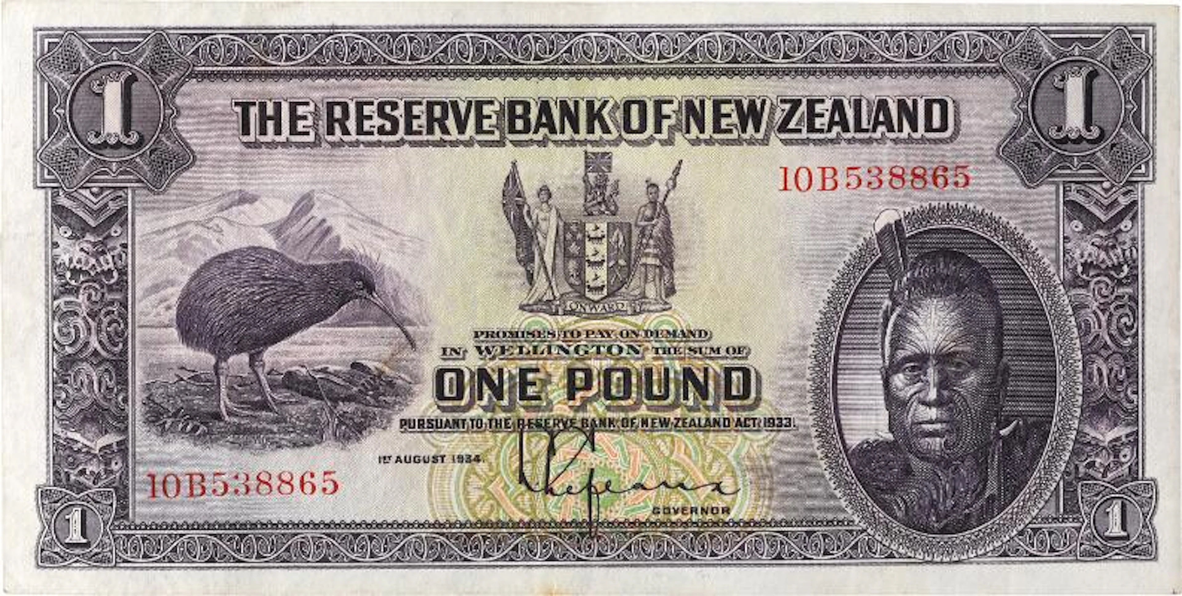 New Zealand, 1 Pound 1934, Pick 155 – Bruun Rasmussen Auctioneers