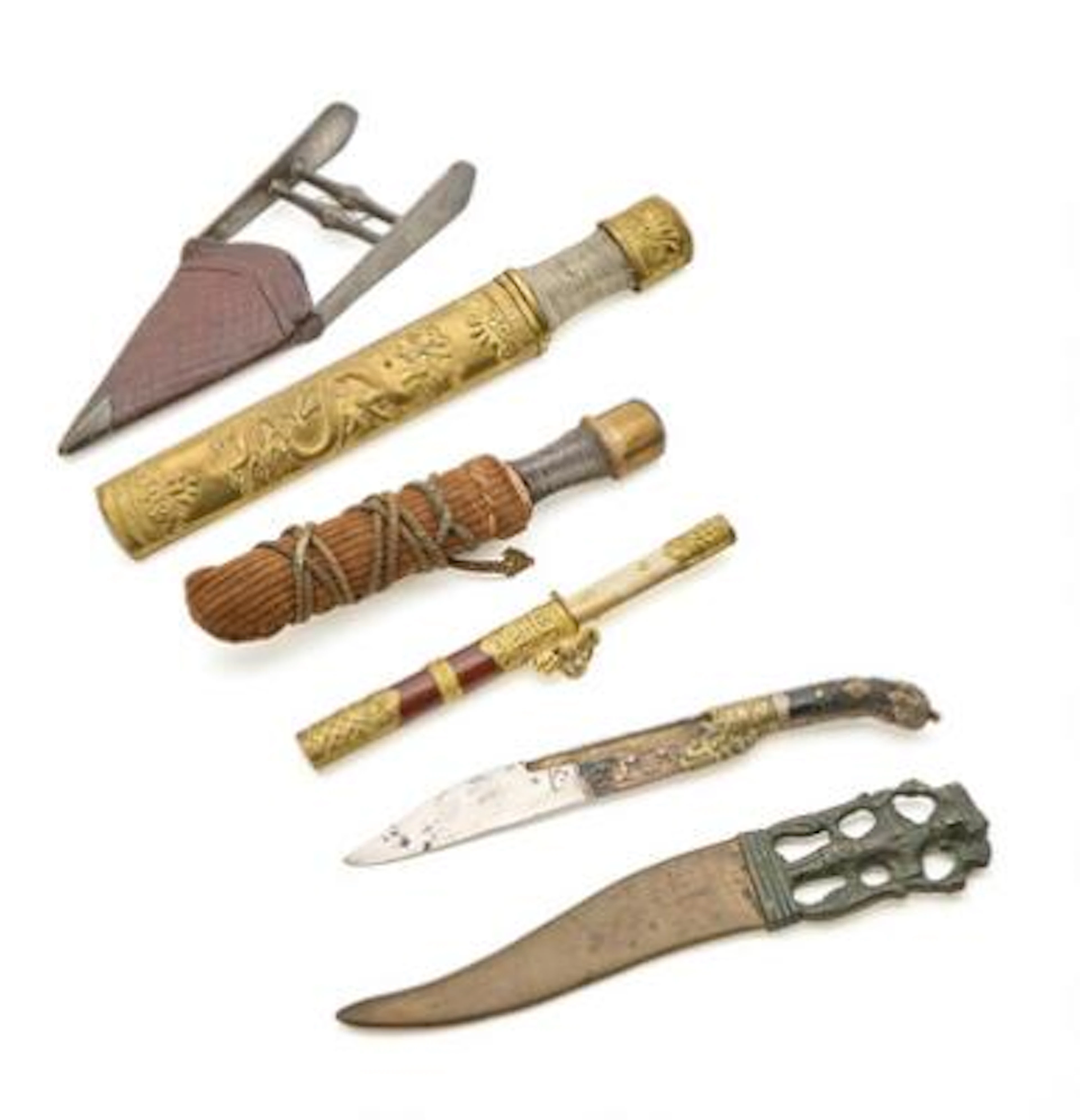 A collection of six daggers from India, Bhutan and Sri Lanka – Bruun