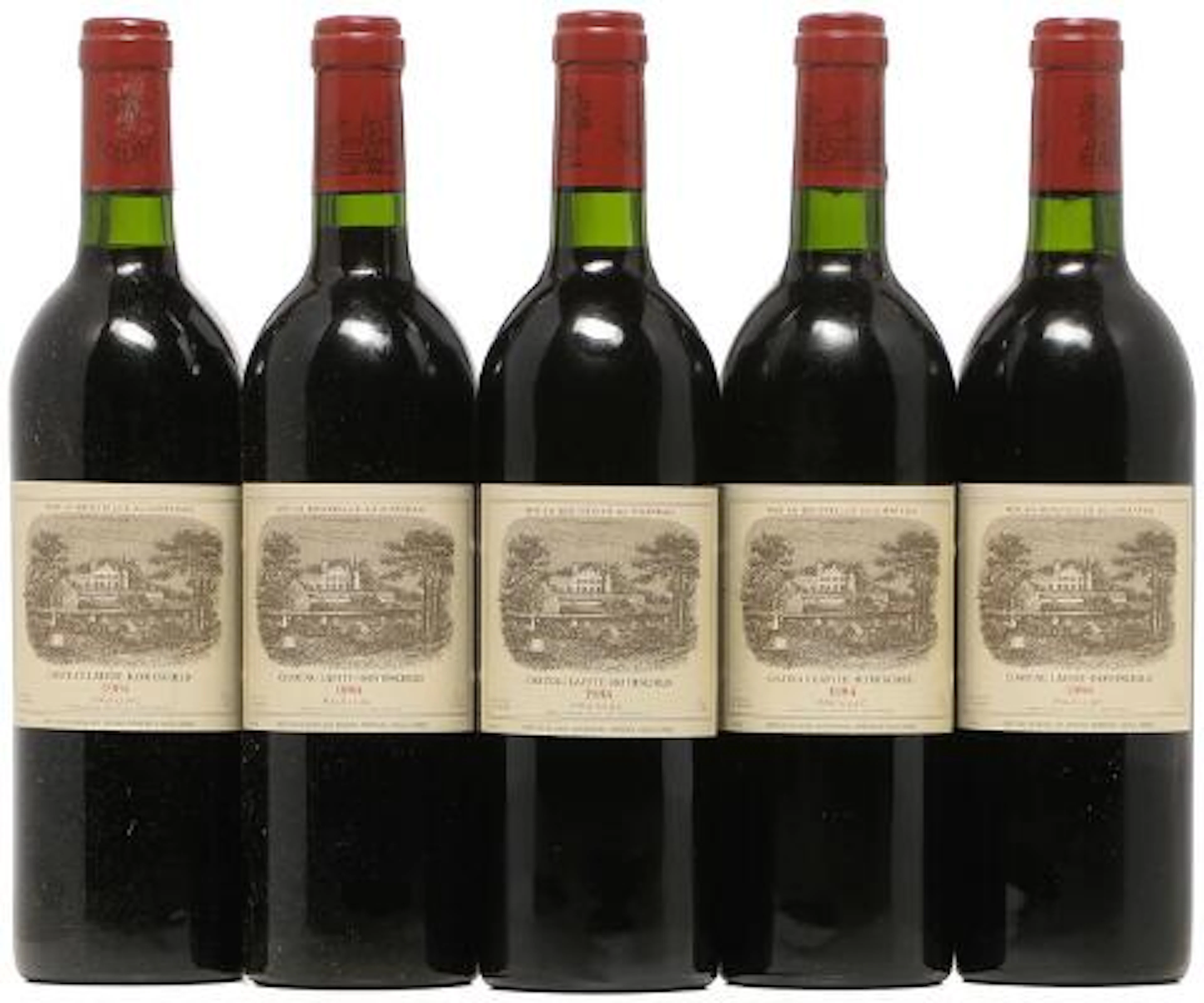 5 bts. Château Lafite Rothschild, Pauillac. 1. Cru Classé 1984 A (hf/in).
