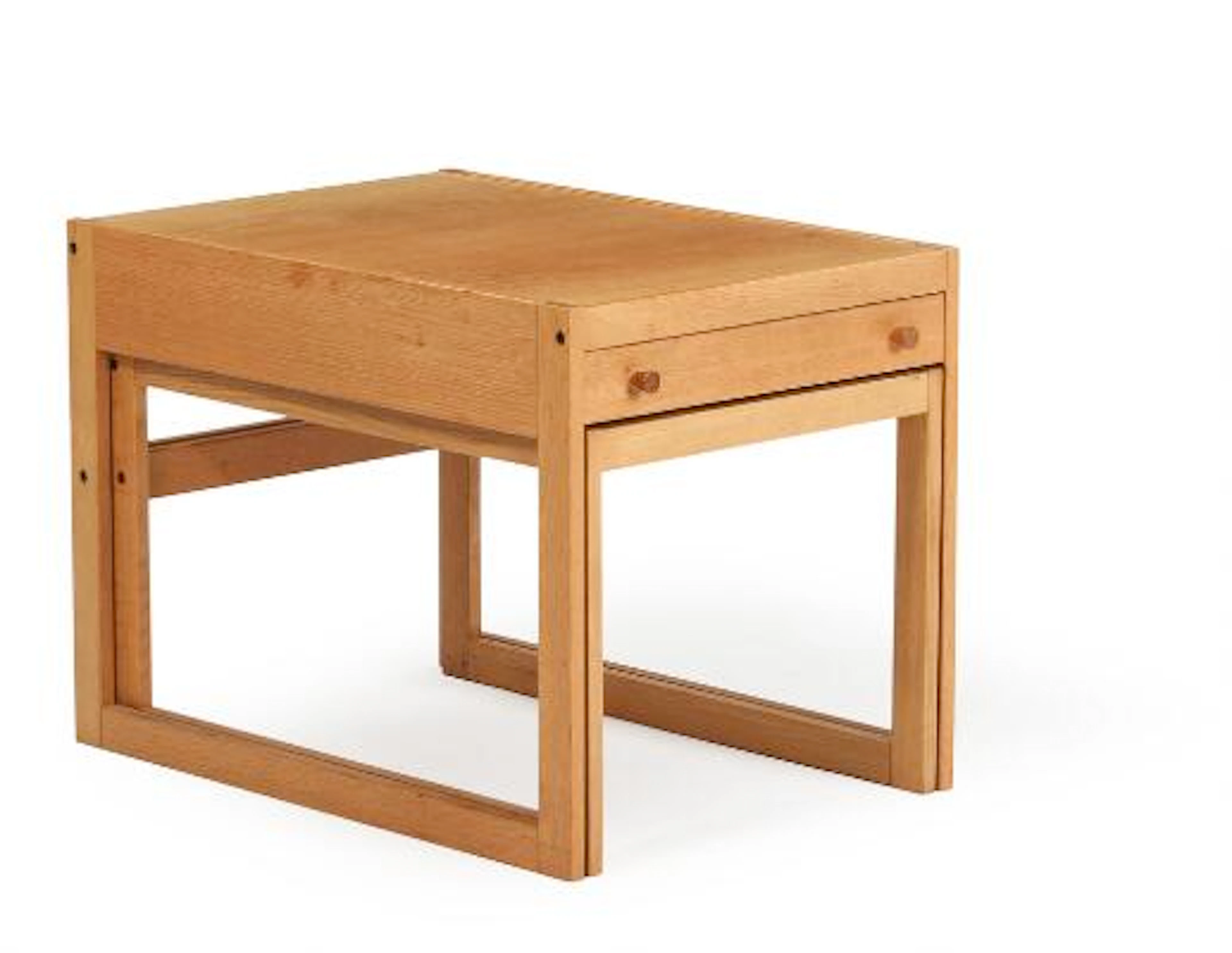 Danish design: Nest of tables in oak, frame with drawer. Stamped model