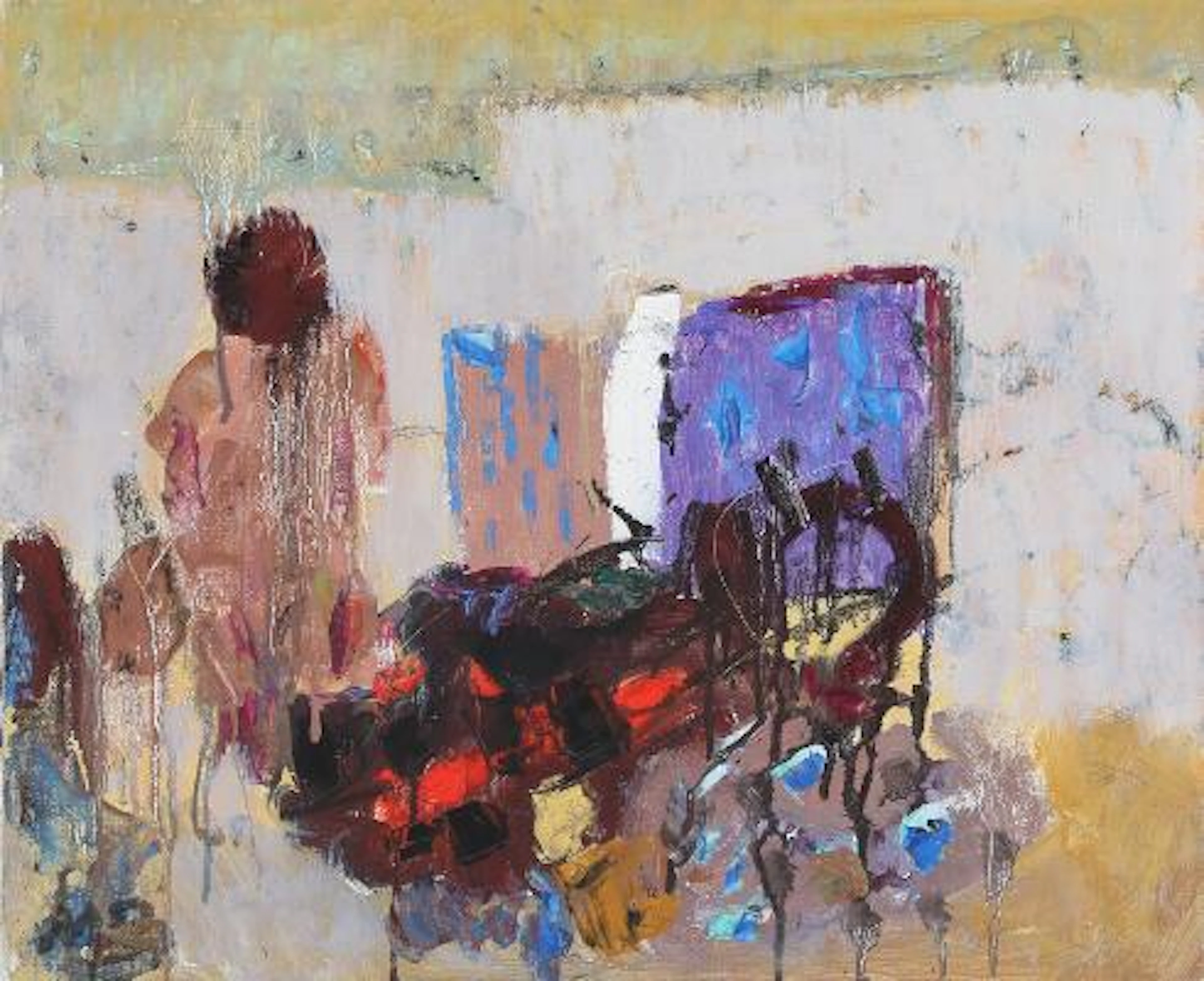 Mogens Balle: "Under vid himmel", 1961. Signed MB. Oil on canvas.