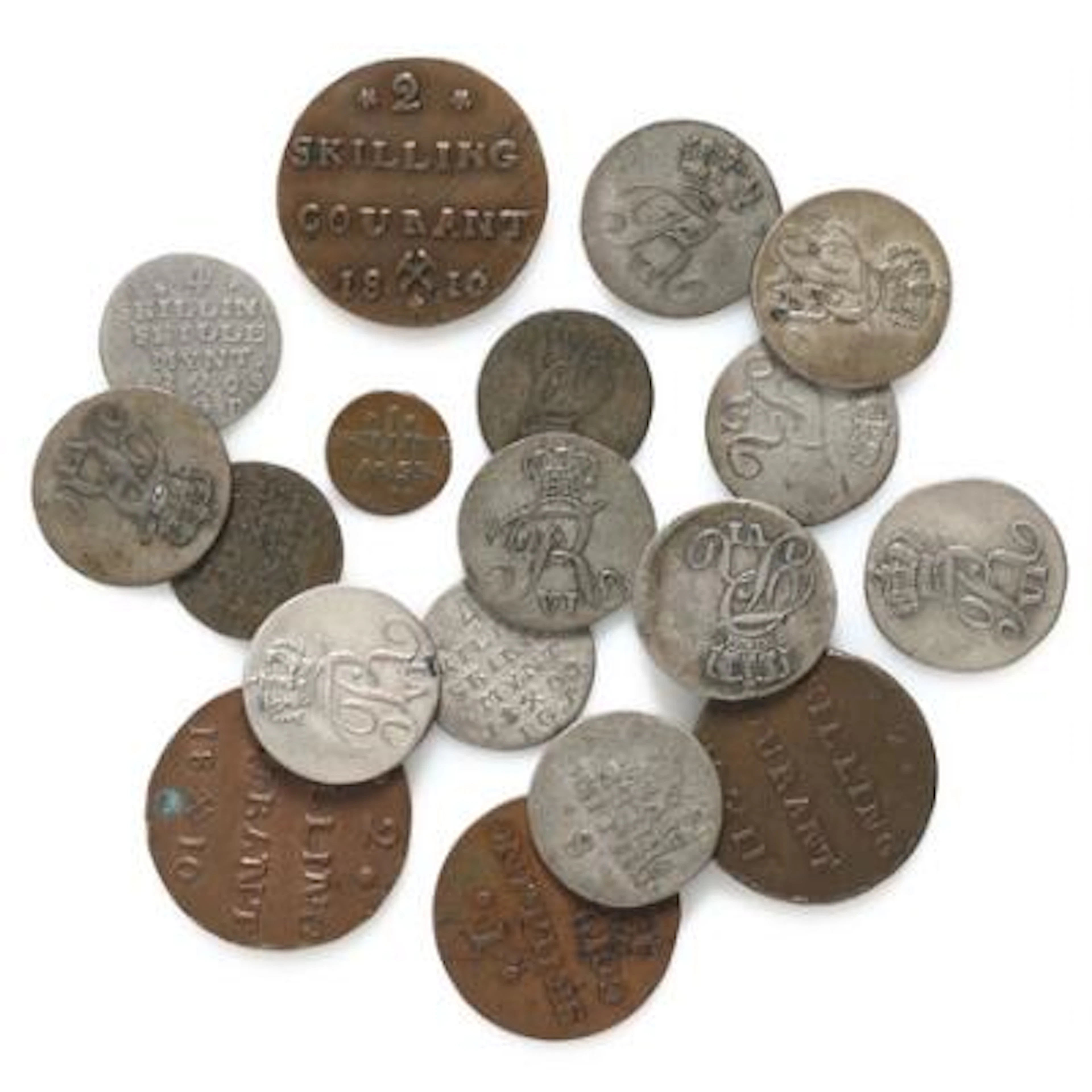 Norway, Frederik VI, collection of coins, in total 18 pcs – Bruun
