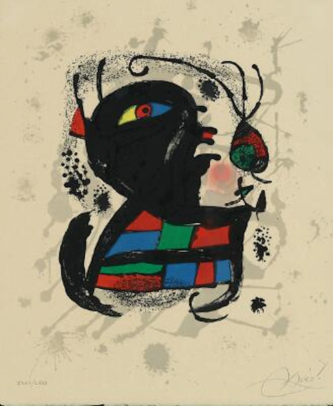 Joan Miró: Untitled from "Lithographe III", 1977. Signed Miró XXXII/LXXX.