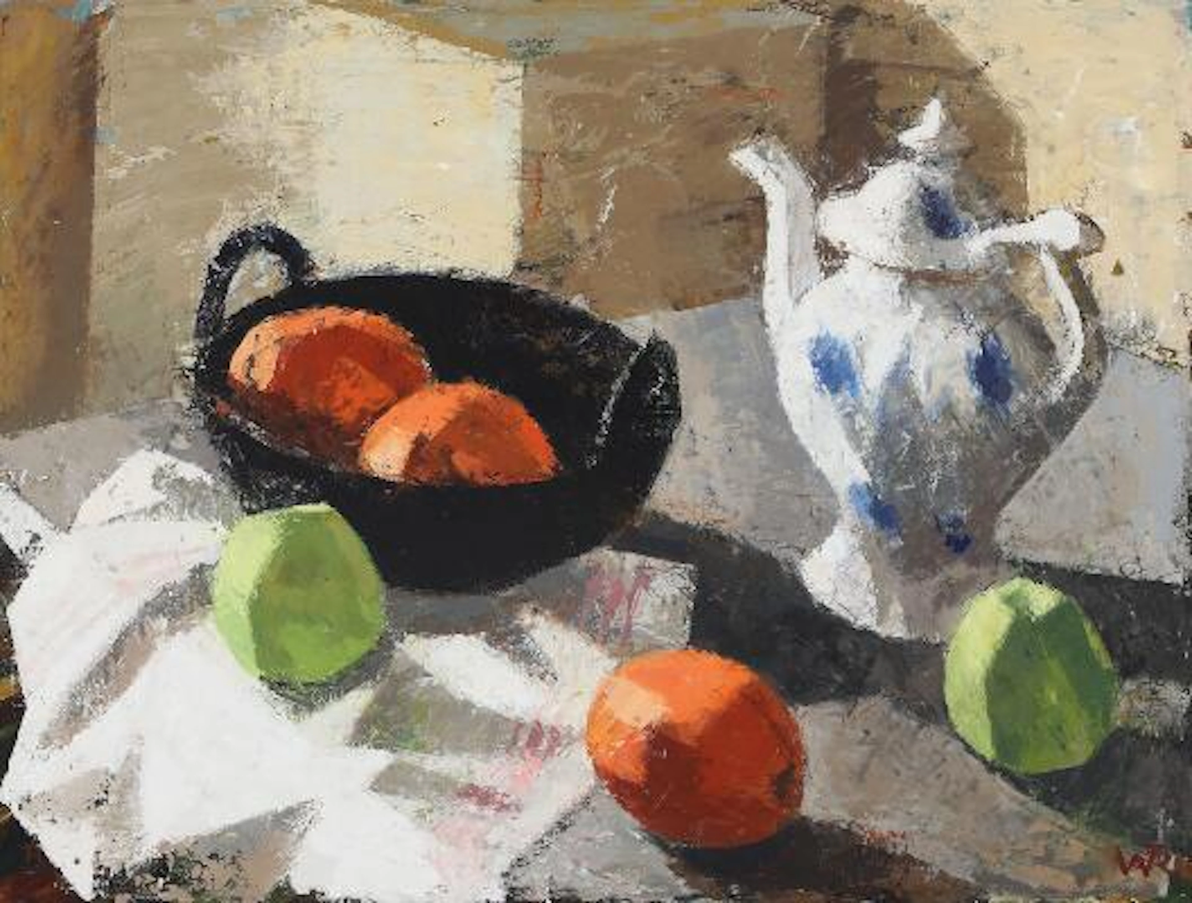 William Rosenberg: Still life with oranges on a table. Signed WR.