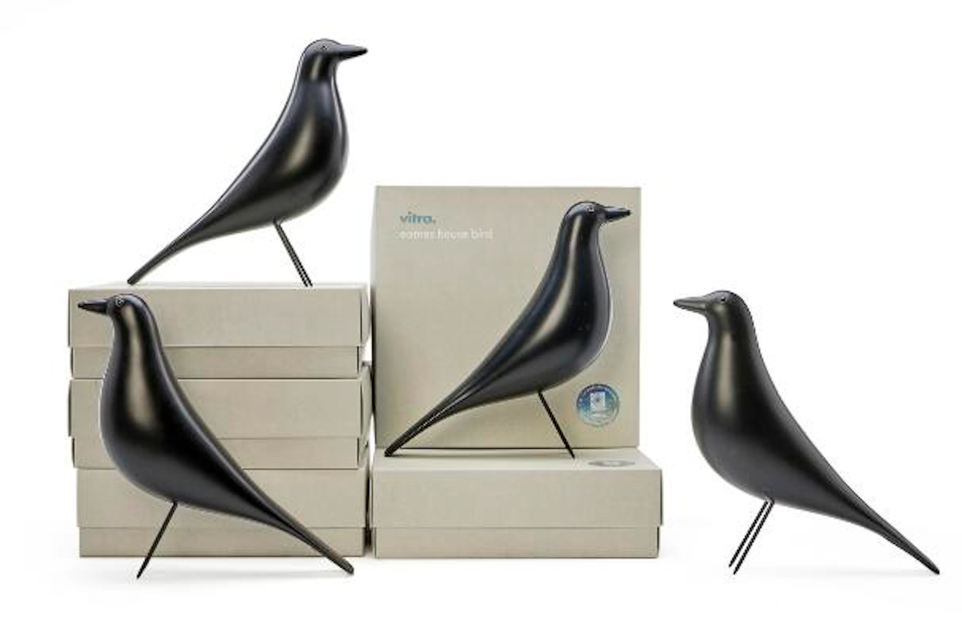 Charles Eames, Ray Eames: "House Bird". Nine bird figures of black