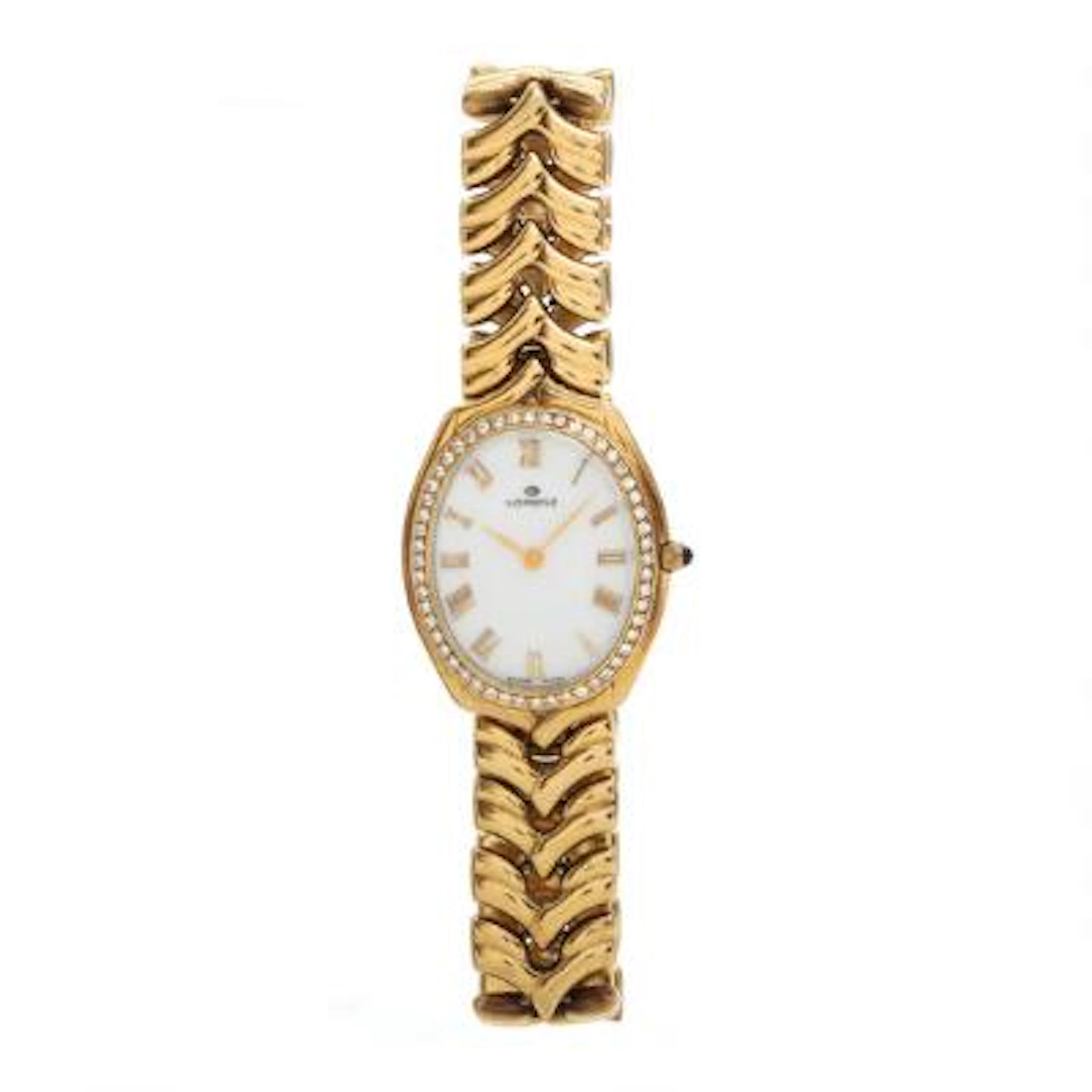 Lorenz: Diamond wristwatch of 18k gold. Ref. 15469. Quartz. – Bruun