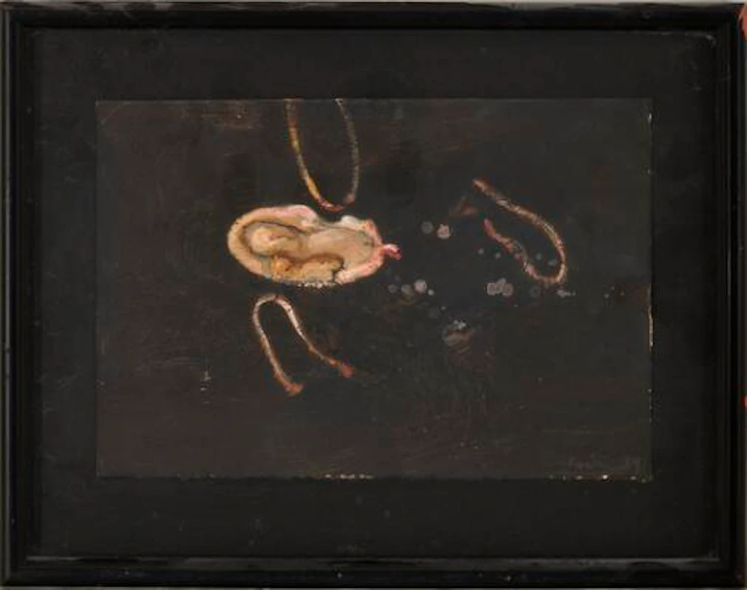 Michael Kvium: Untitled. Signed Kvium 89. Watercolour and oil on paper.