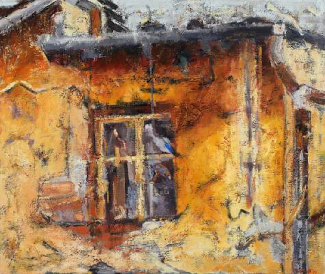 Jacqueline Harkink: Via di Castelvecchio in Siena, 1999. Signed and