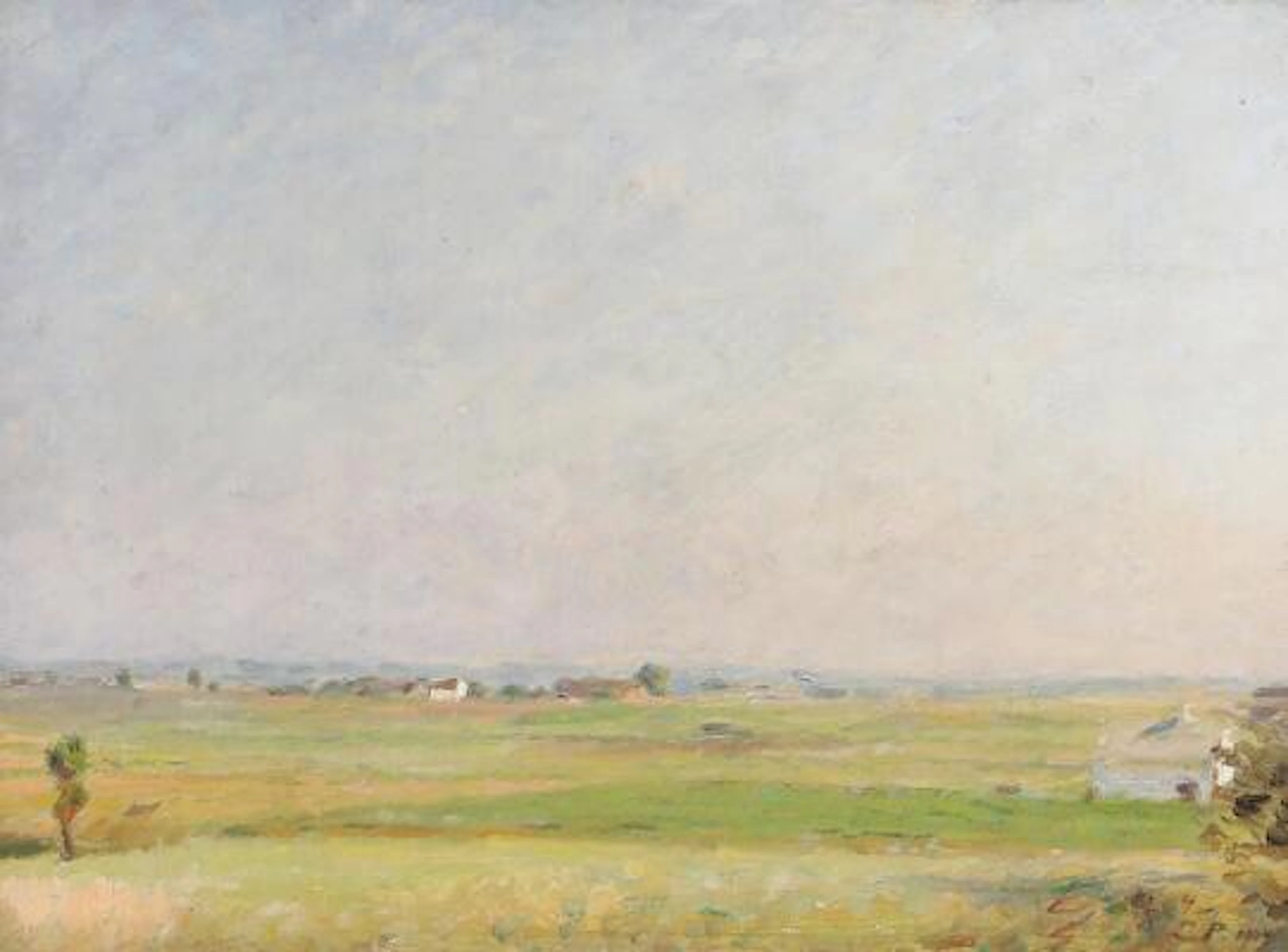 Julius Paulsen: View of a landscape. Signed and dated JP, 1914. Oil