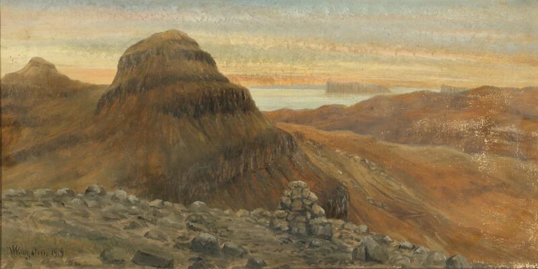 Jógvan Waagstein: Faroese Landscape. Signed and dated Waagstein 1919.