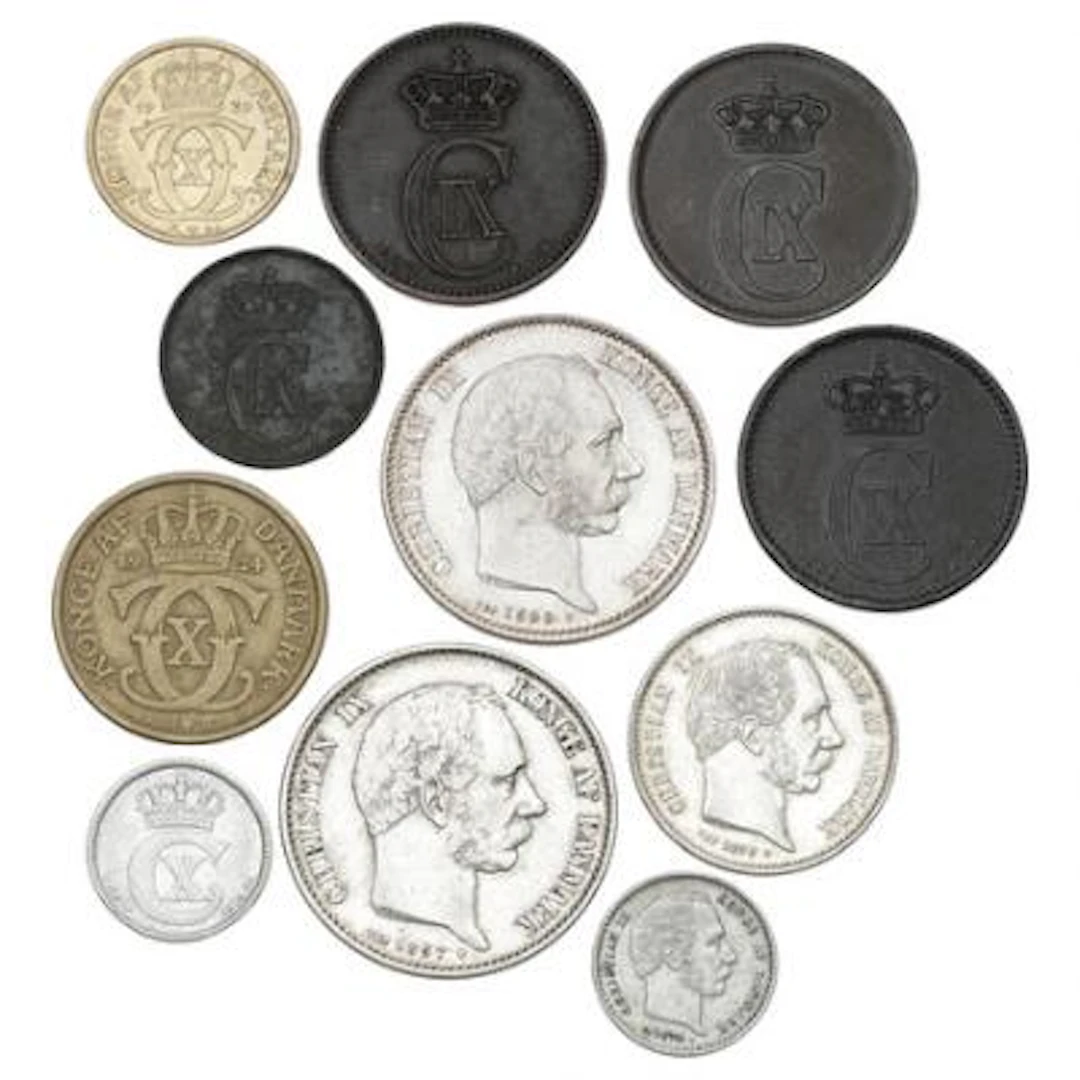 Collection of coins, incl. 2 øre 1876, 5 øre 1875, 1882 and 1890
