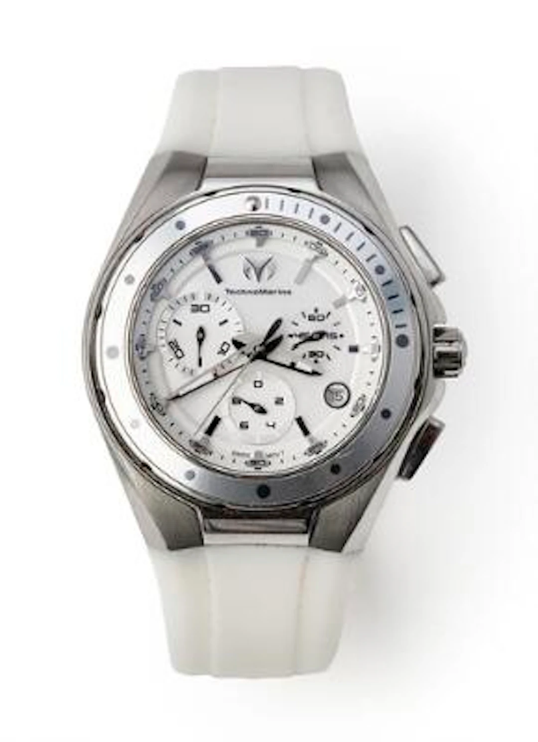 TechnoMarine: A wristwatch of steel. Quartz chronogrpah movement with