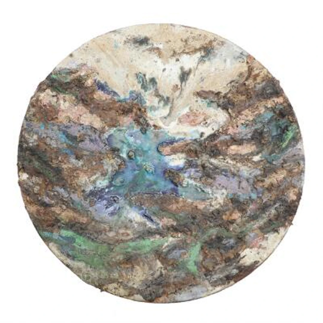 Erik Nyholm: A circular chamotte wall relief/dish. Signed EN. Unique.