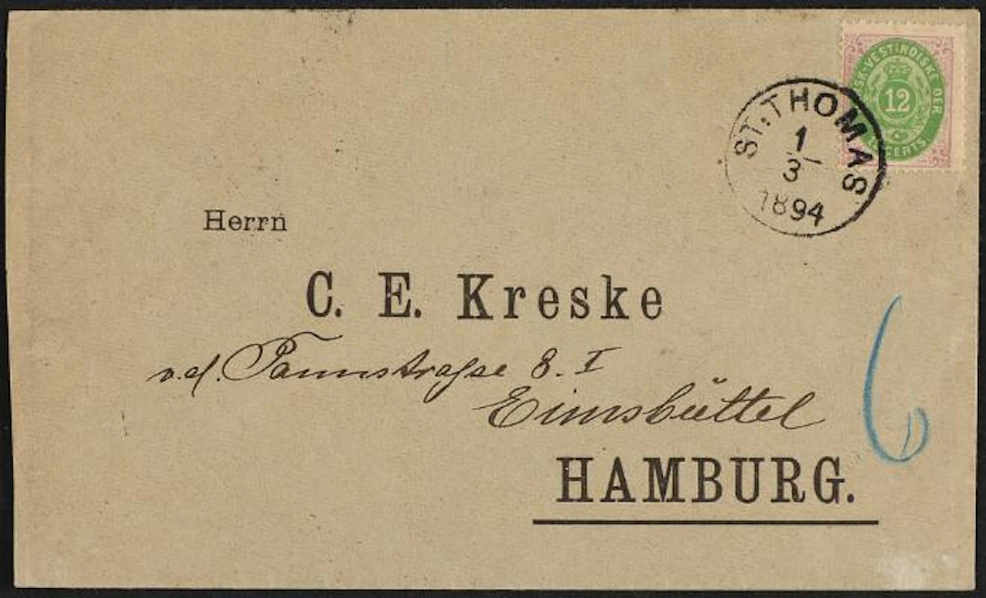 Danish West Indies. 1877. 12 Cents lilac/yellow green. 2nd print.