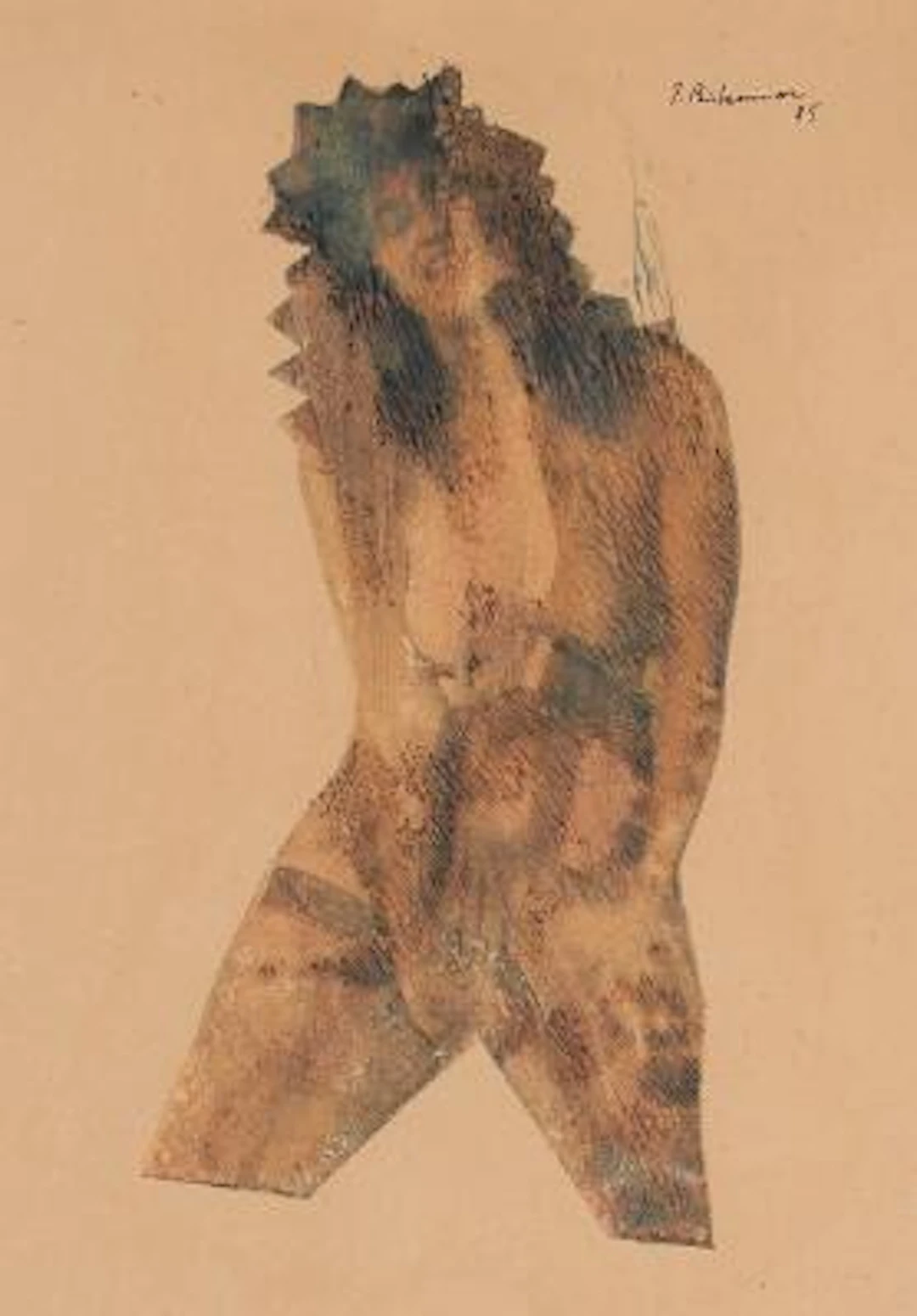 Jens Birkemose: Untitled. Signed J. Birkemose 85. Mixed media on paper.