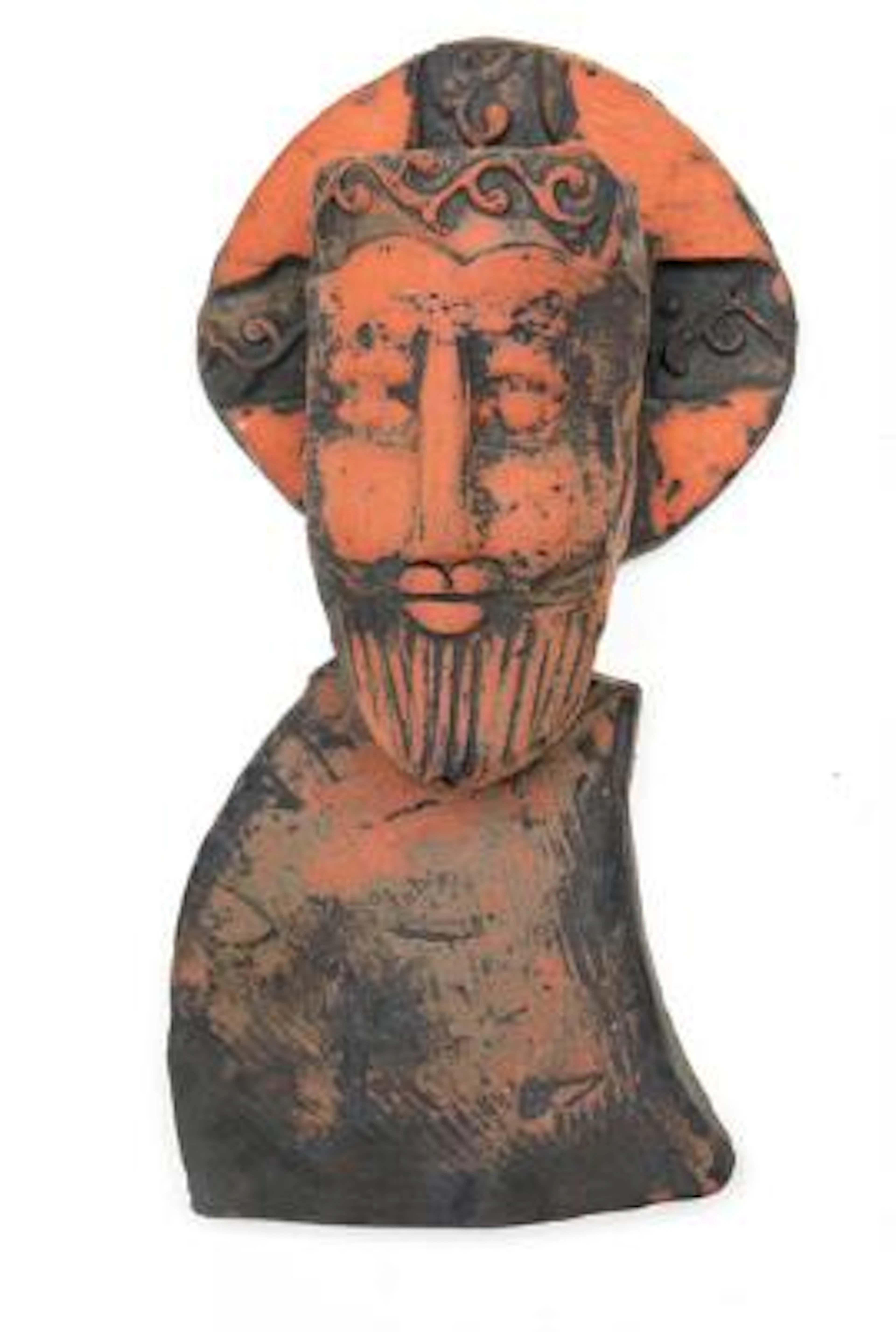 Niels Helledie: Christ with crown, relief. Unsigned. Stoneware. H.
