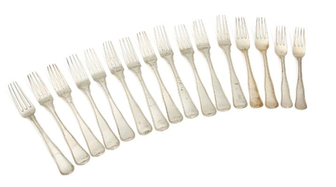 "Old Danish" silver forks. Denmark, 19th-20th century. Total weight