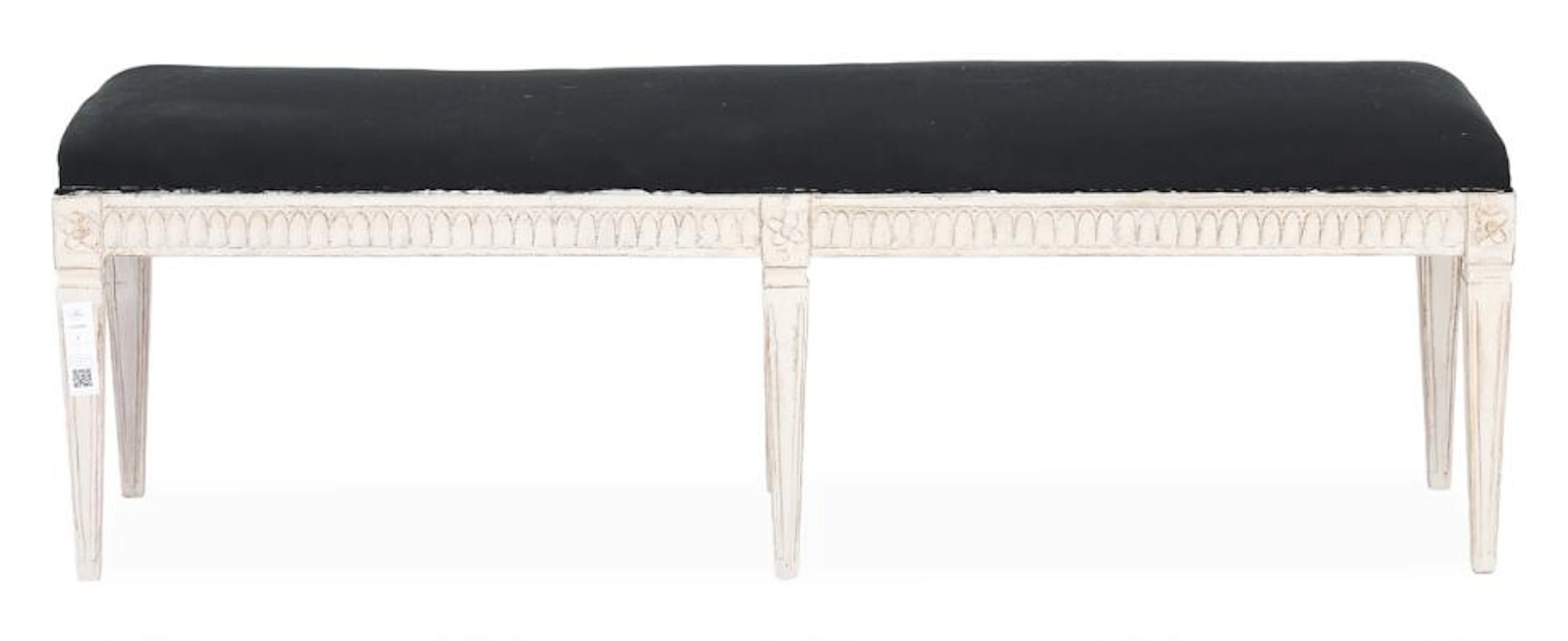 A Gustavian style painted bench. Sweden, 20th century. Seat height