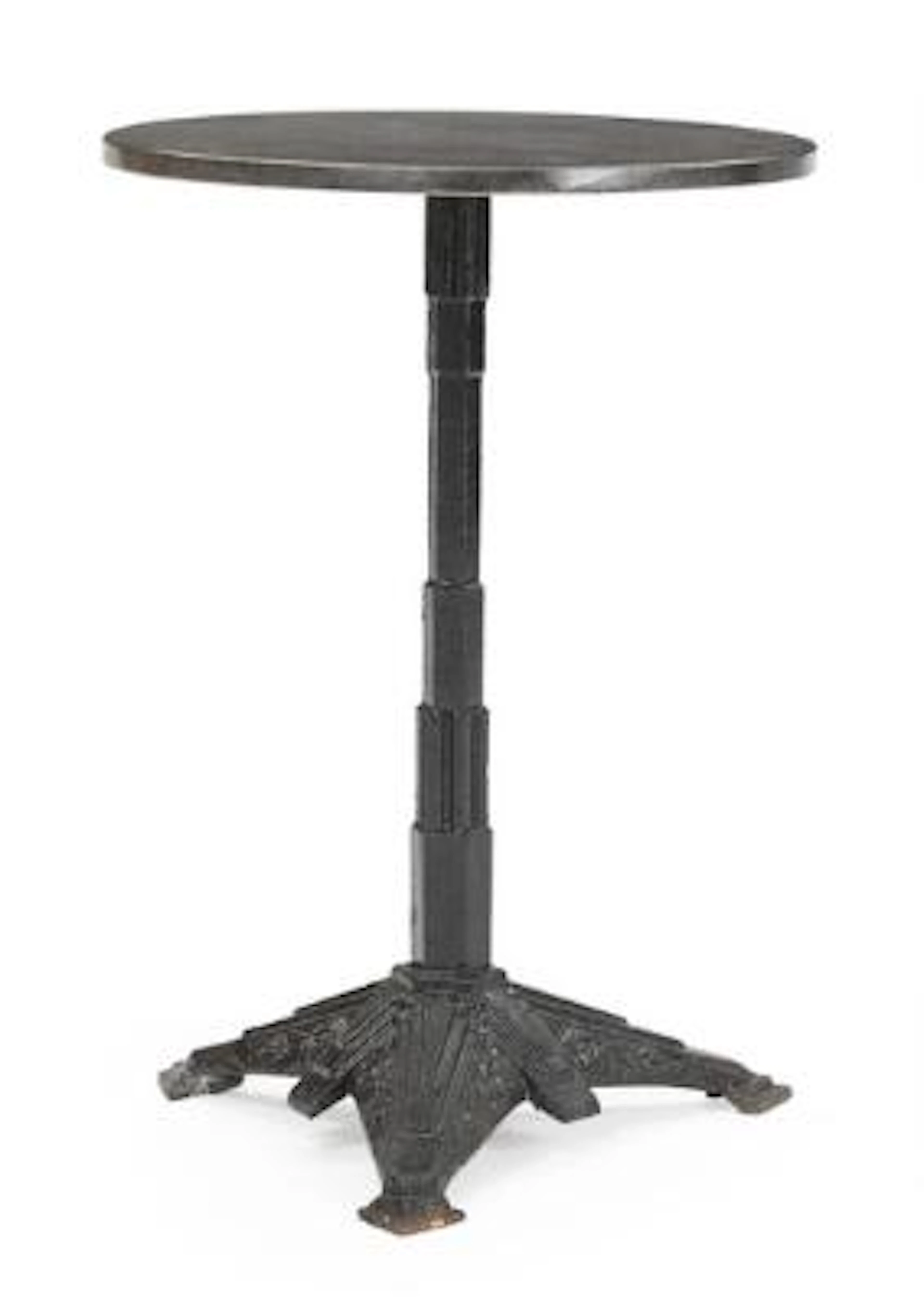 Louis Vuitton: Art Deco bistro table of cast iron and black granite