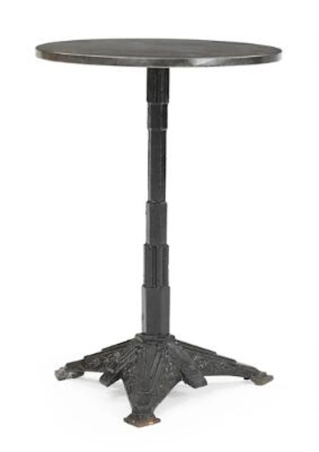 Louis Vuitton: Art Deco bistro table of cast iron and black granite