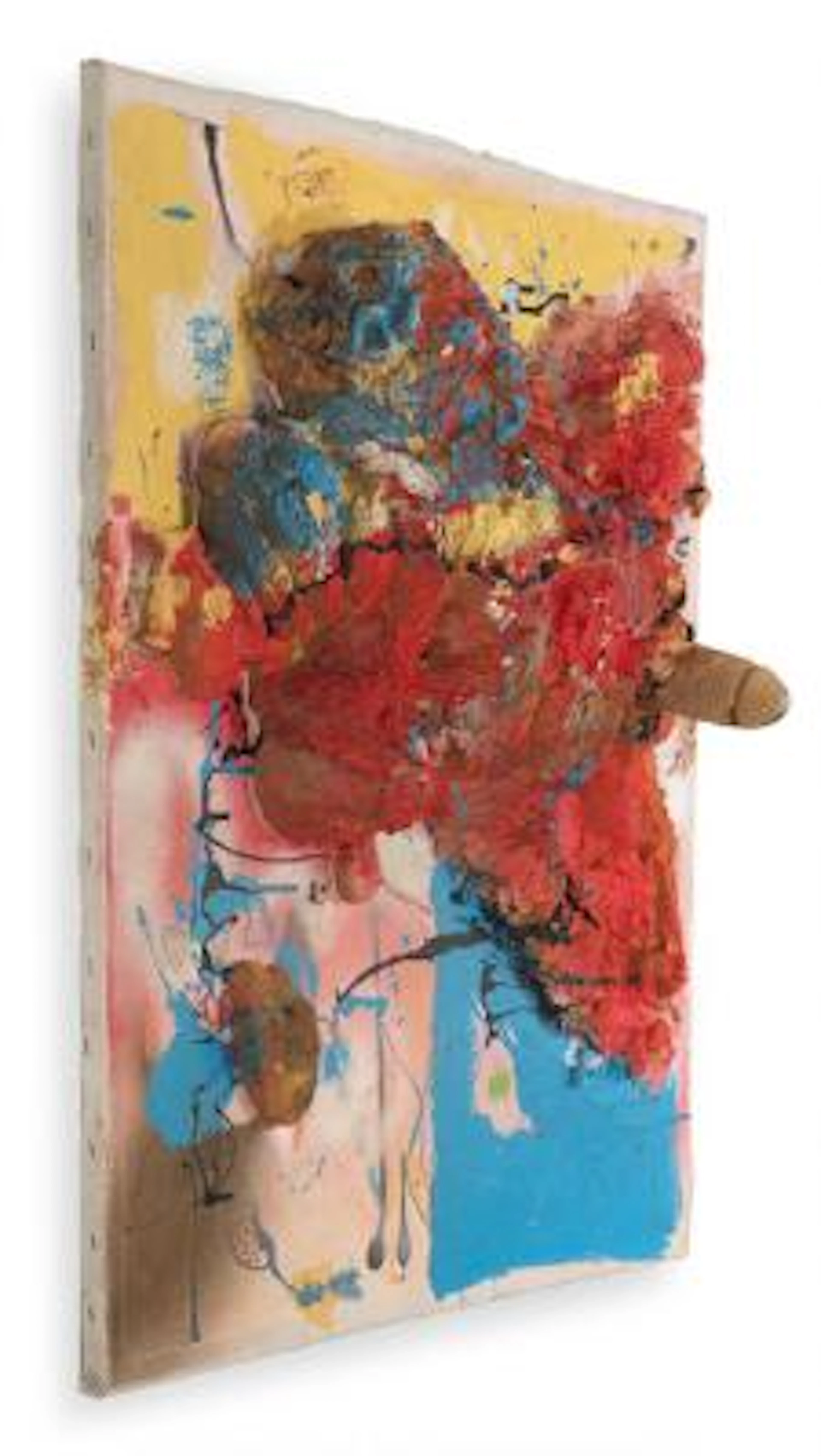 J.V. Martin: "Balancing Torso", 1985. Signed J.V. Martin. Mixed media