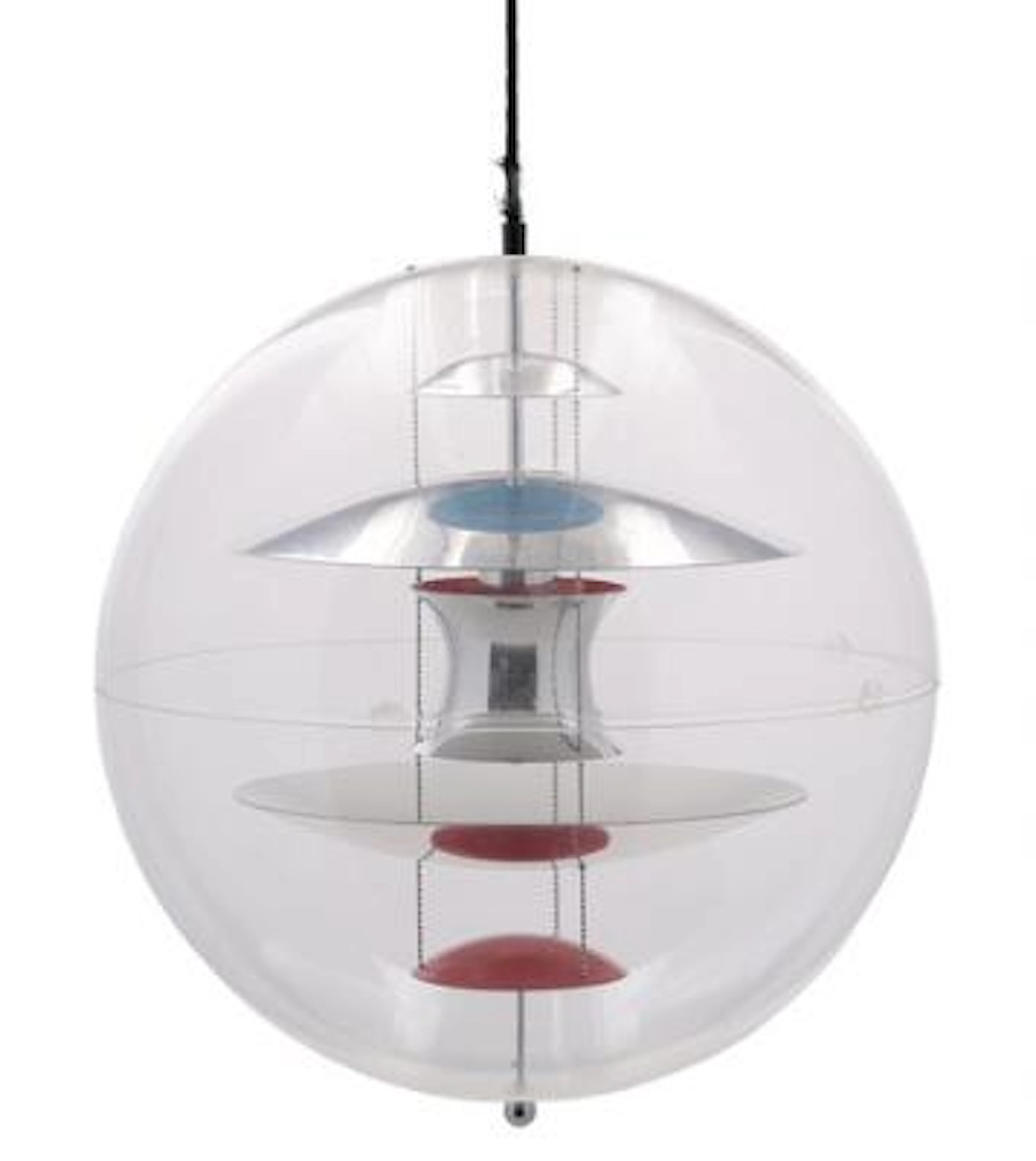Verner Panton: "VP-Globe 60". Pendant with acrylic shades with red