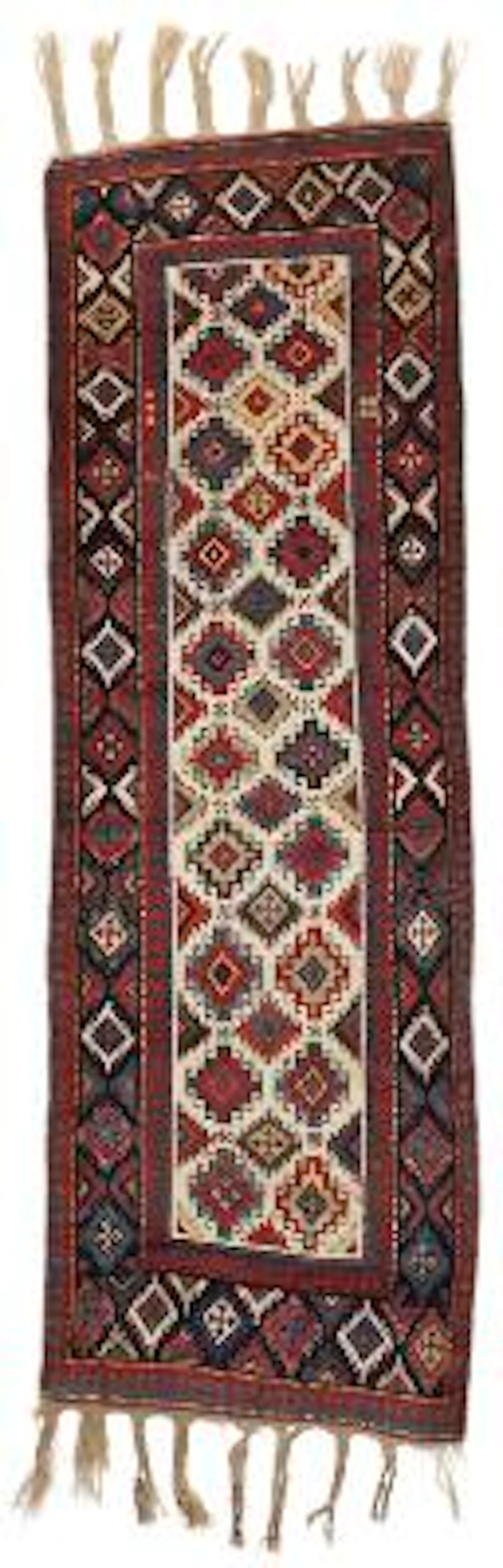 An antique Shahsavan runner, Caucasus. All over memling gül design
