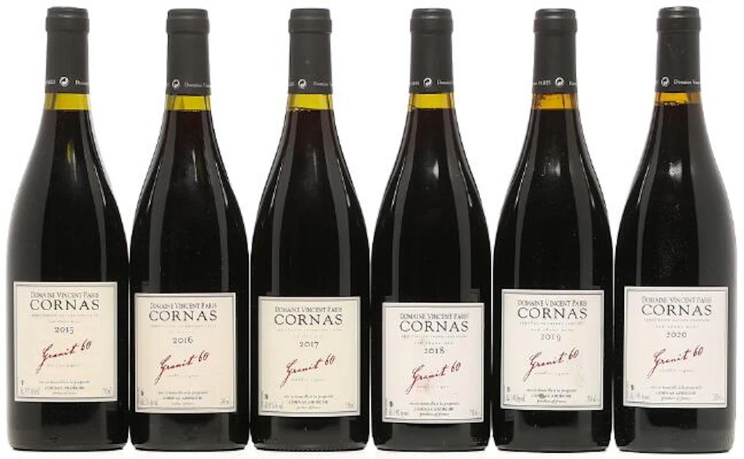 1 bt. Cornas "Granit 60", Domaine Vincent Paris 2015 A (hf/in). etc.