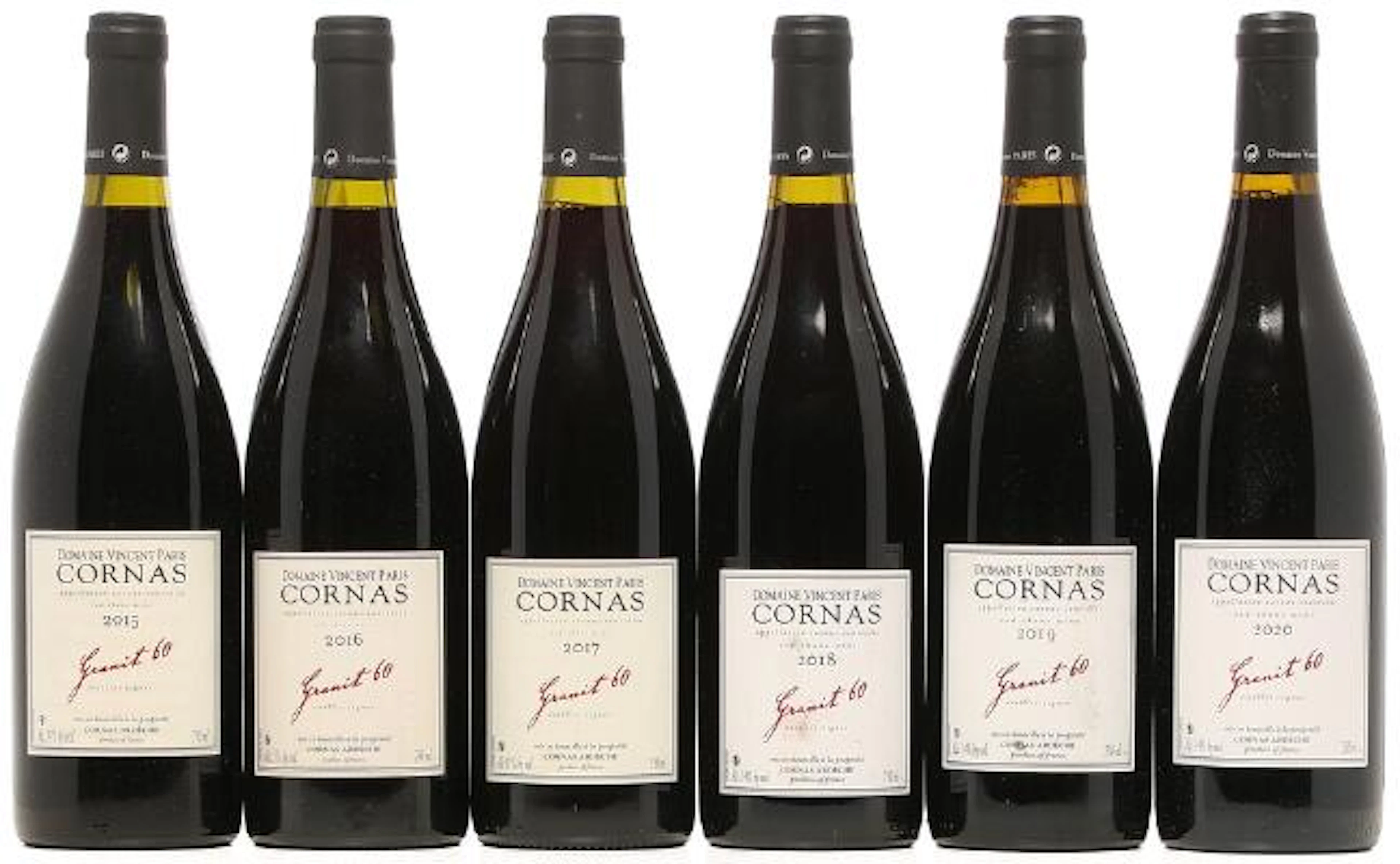 1 bt. Cornas "Granit 60", Domaine Vincent Paris 2015 A (hf/in). etc.