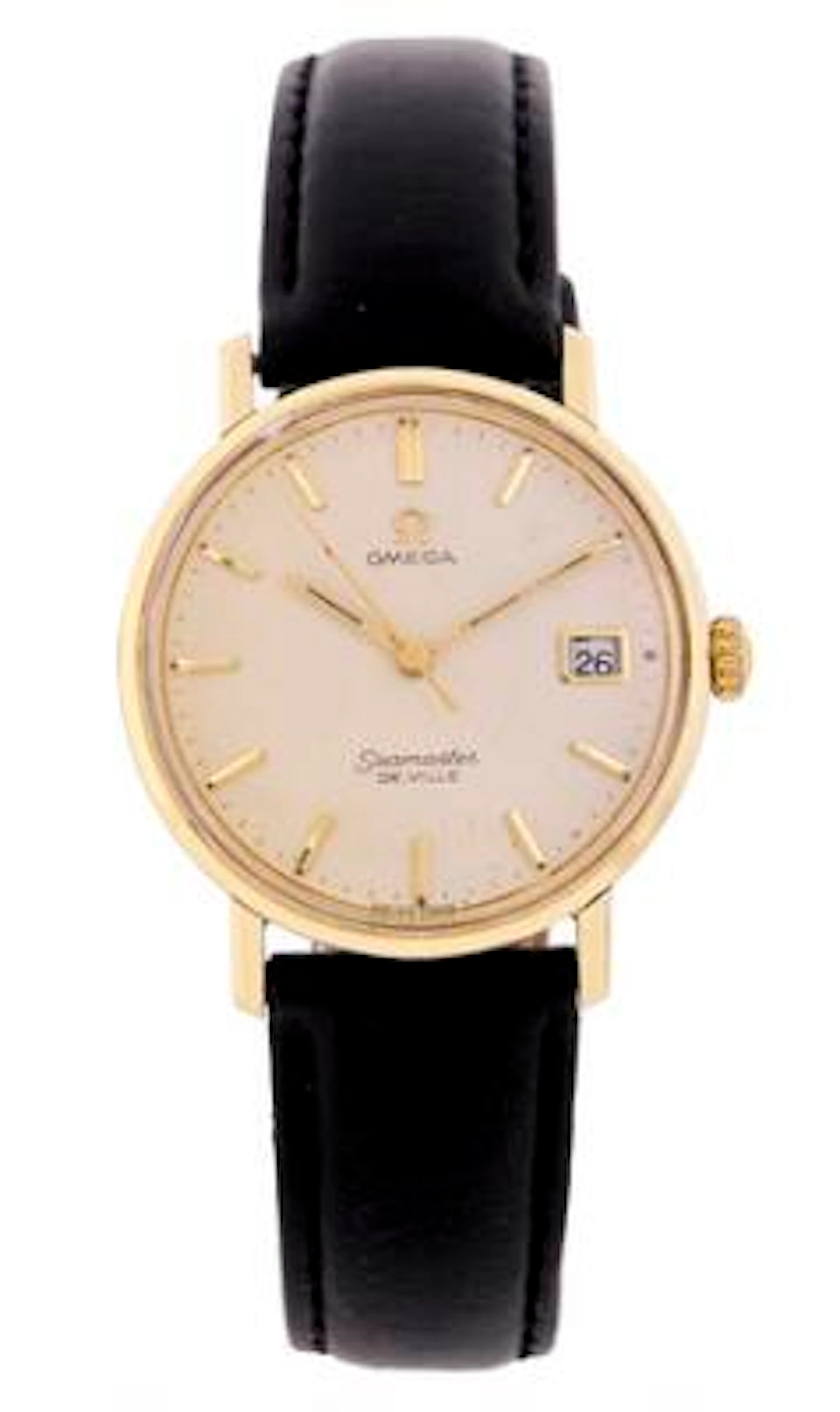 Omega: Seamaster De Ville "Linen Dial" of gold-plated and steel, ref.